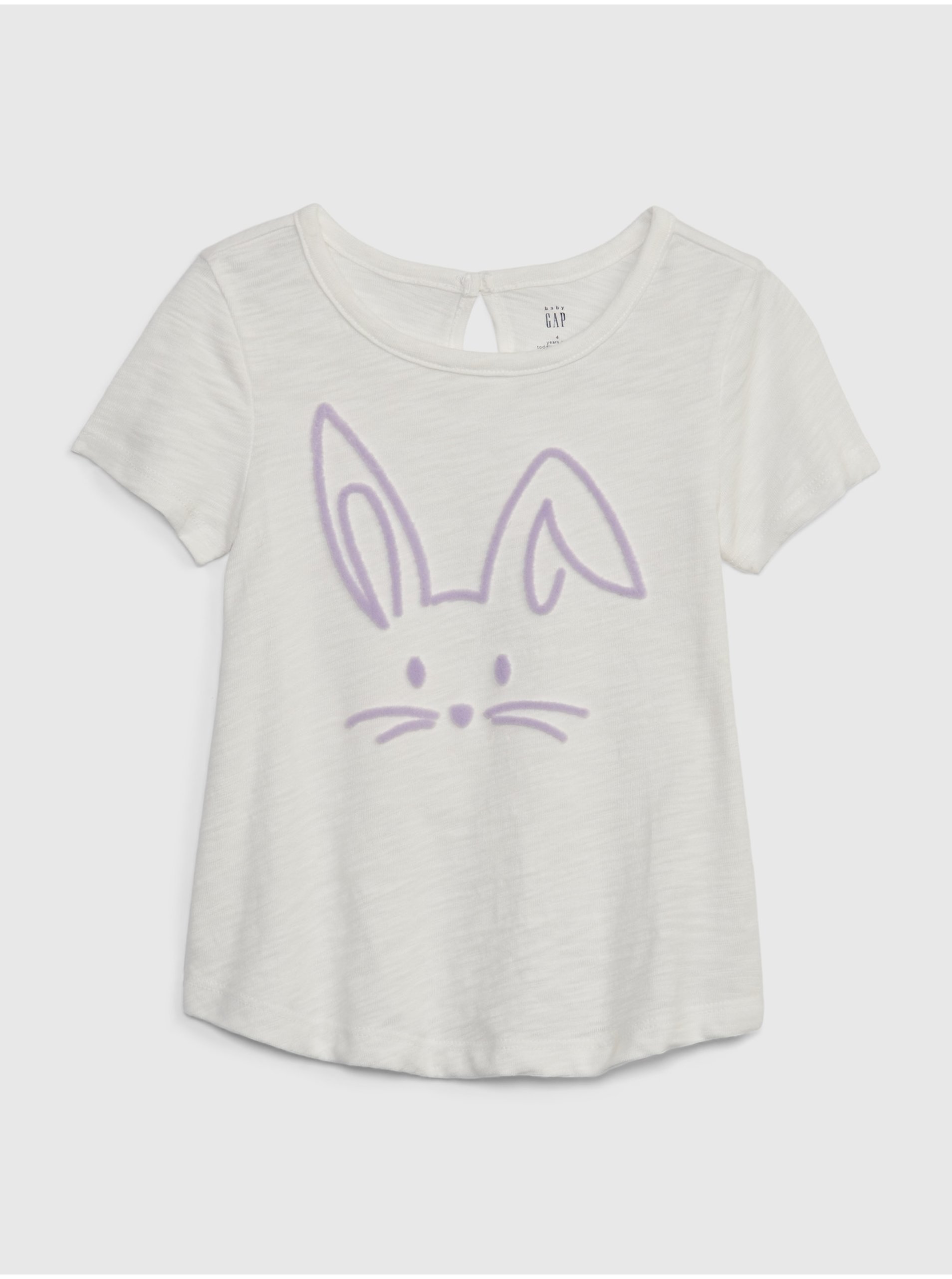 E-shop Smetanové holčičí tričko organic zajíc GAP