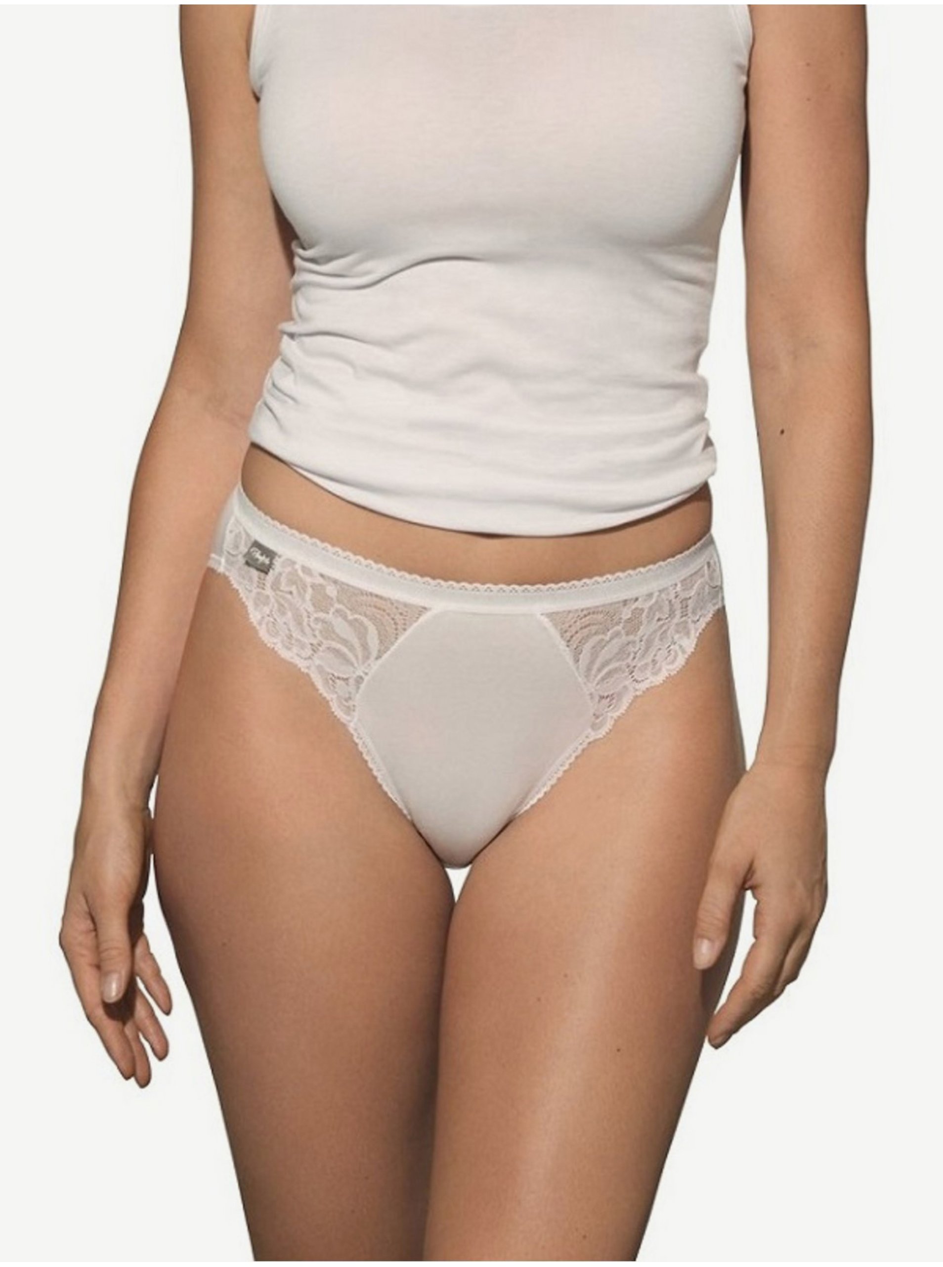 E-shop Bílé dámské kalhotky Playtex Cotton Feminine Slip