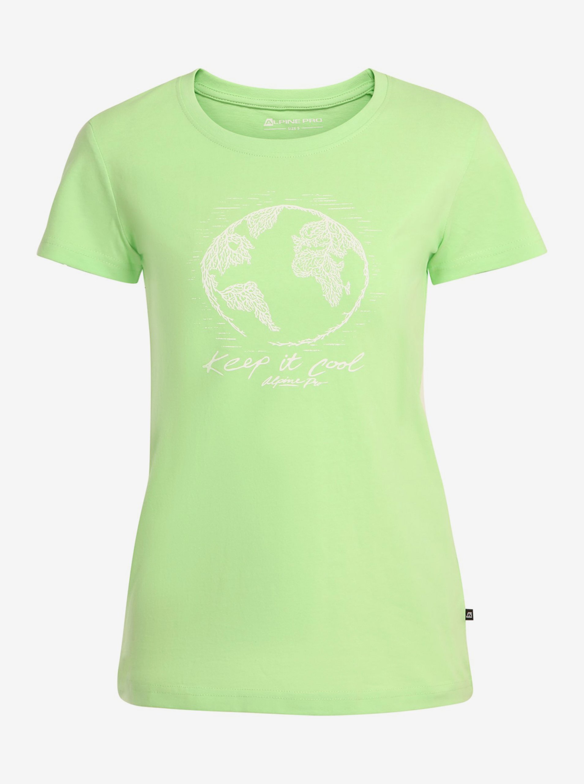 Levně Dámské tričko z organické bavlny ALPINE PRO PLANETA zelená