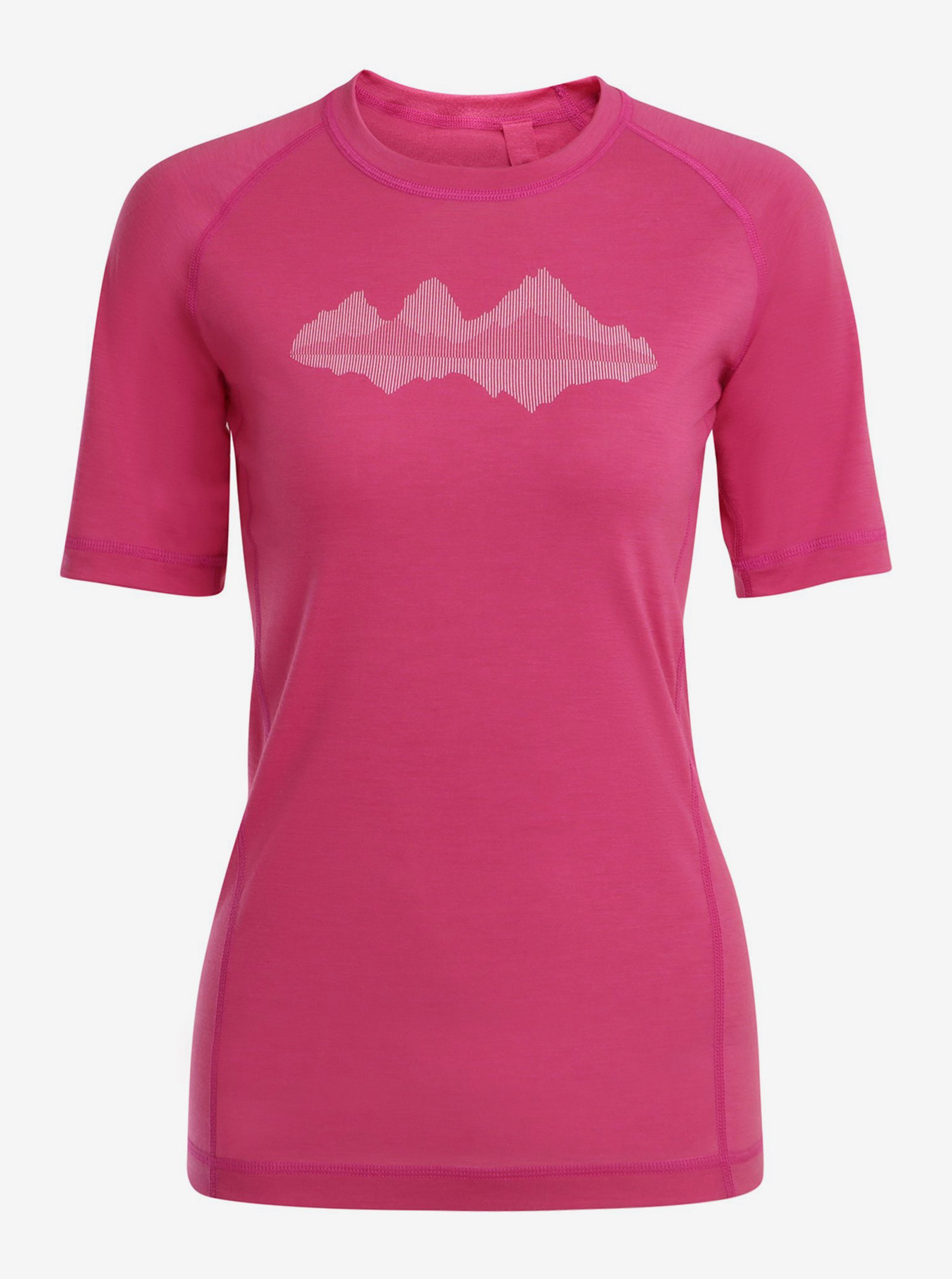 Levně Růžové dámské tričko z merino vlny ALPINE PRO REVINA