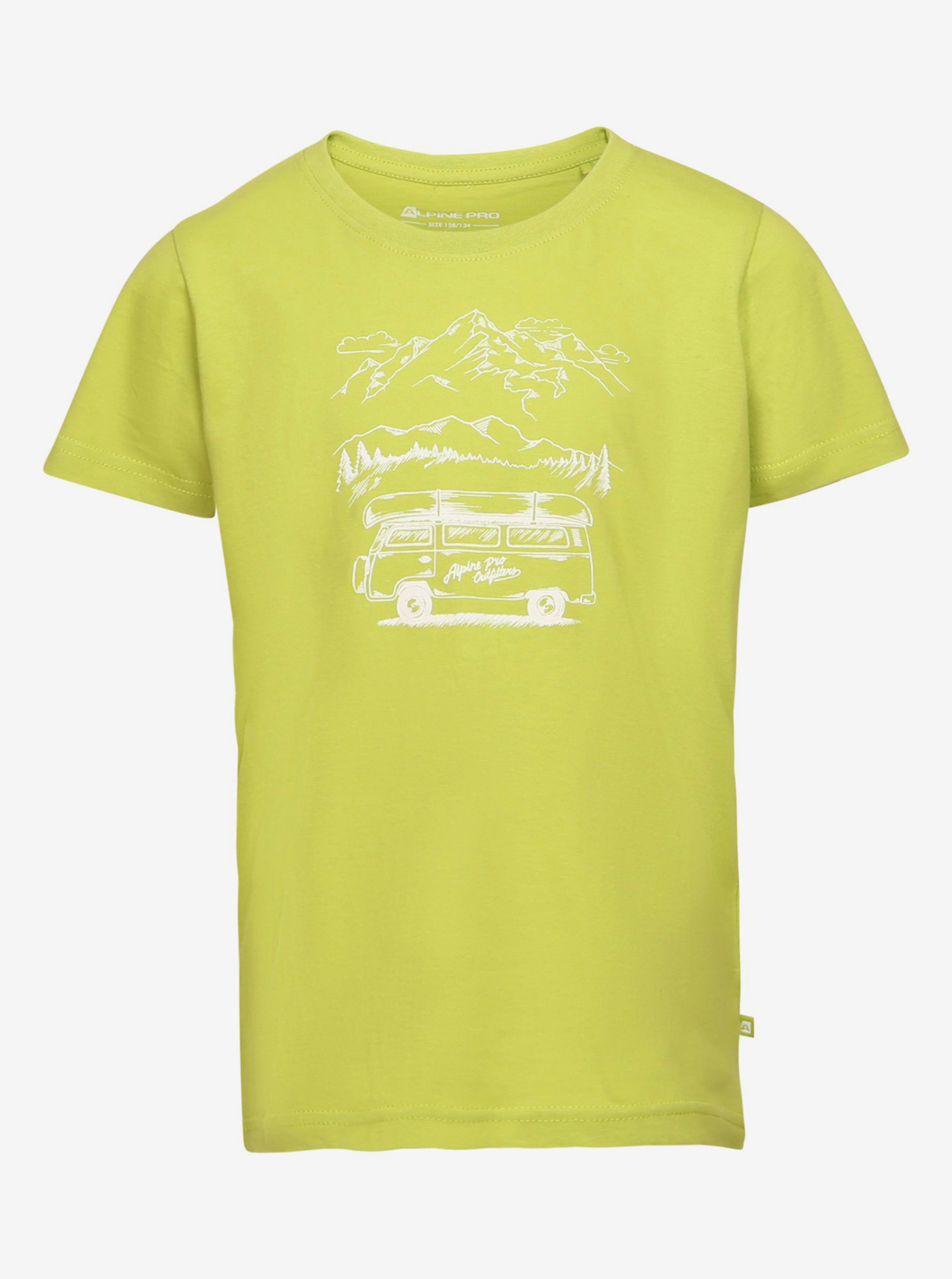 Levně Světle zelené dětské bavlněné triko ALPINE PRO BADAMO