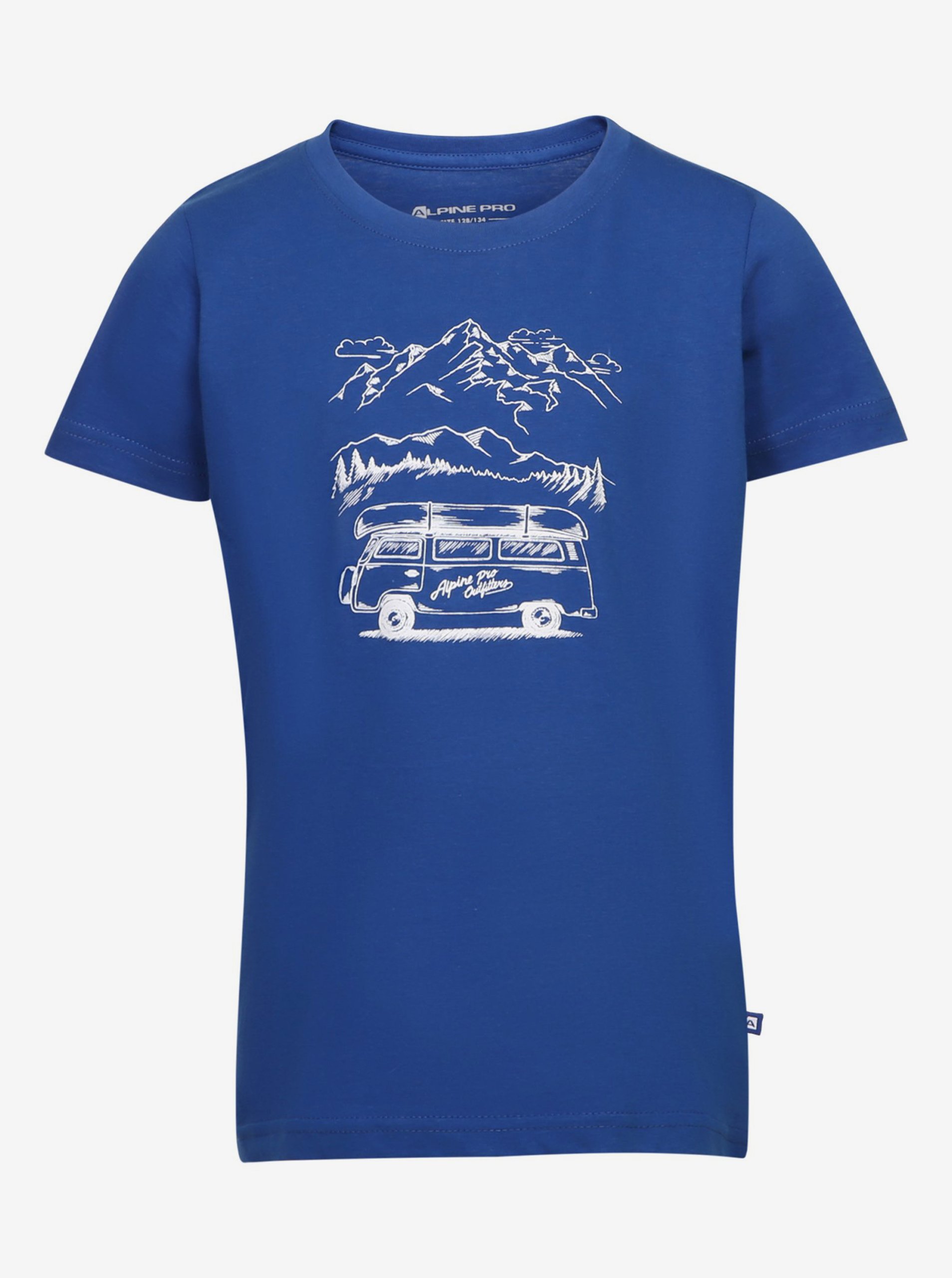 Levně Modré dětské bavlněné triko ALPINE PRO BADAMO
