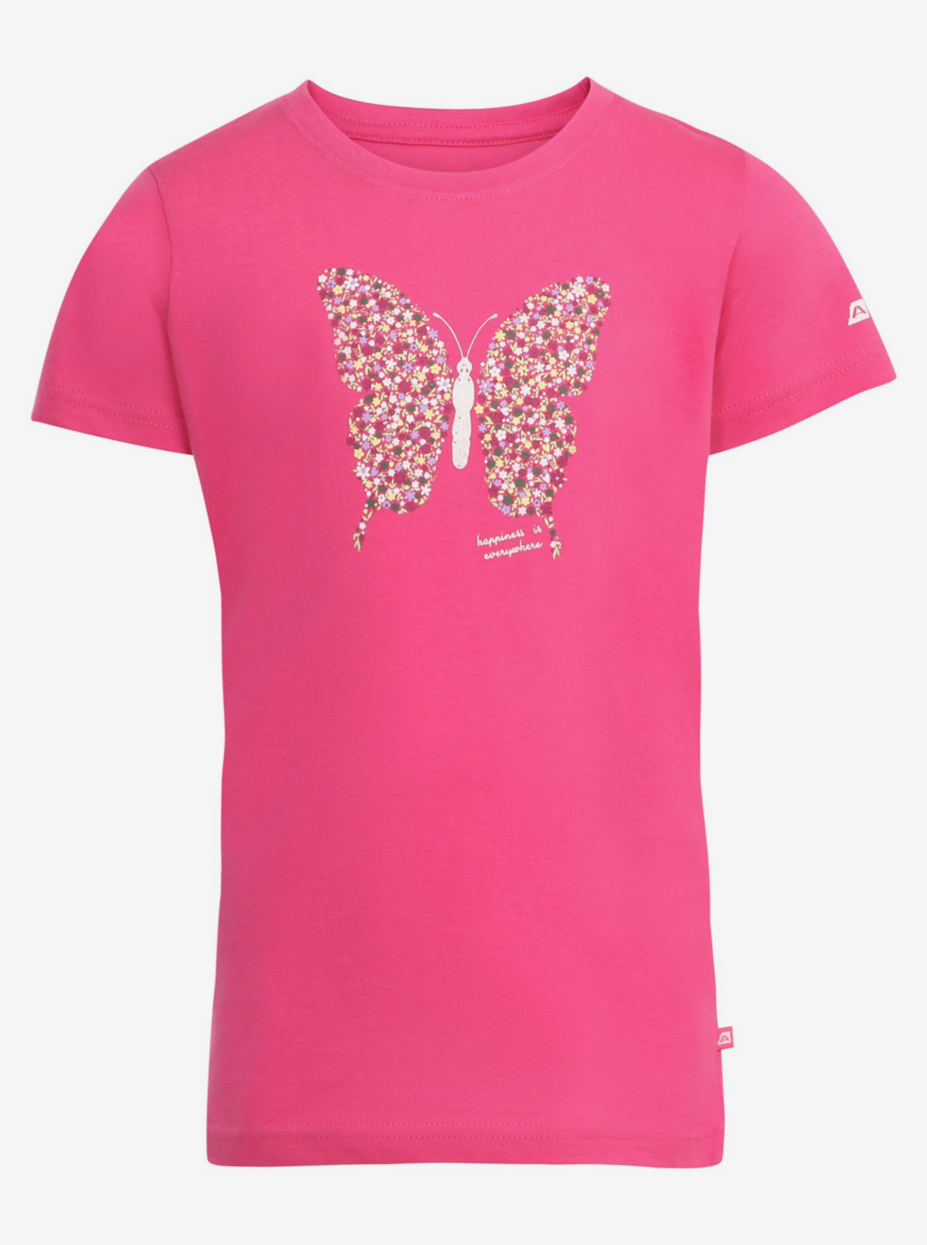 Levně Růžové dětské bavlněné triko ALPINE PRO BADAMO