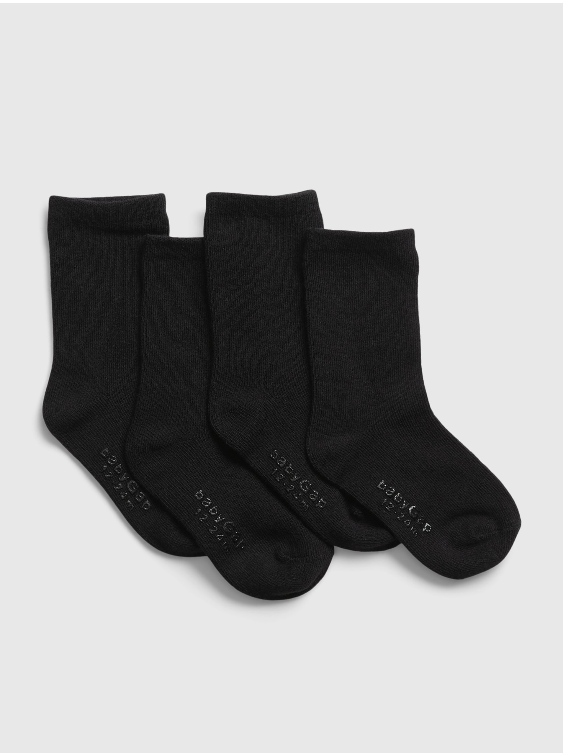 Levně Černé dětské vysoké ponožky GAP, 4 páry