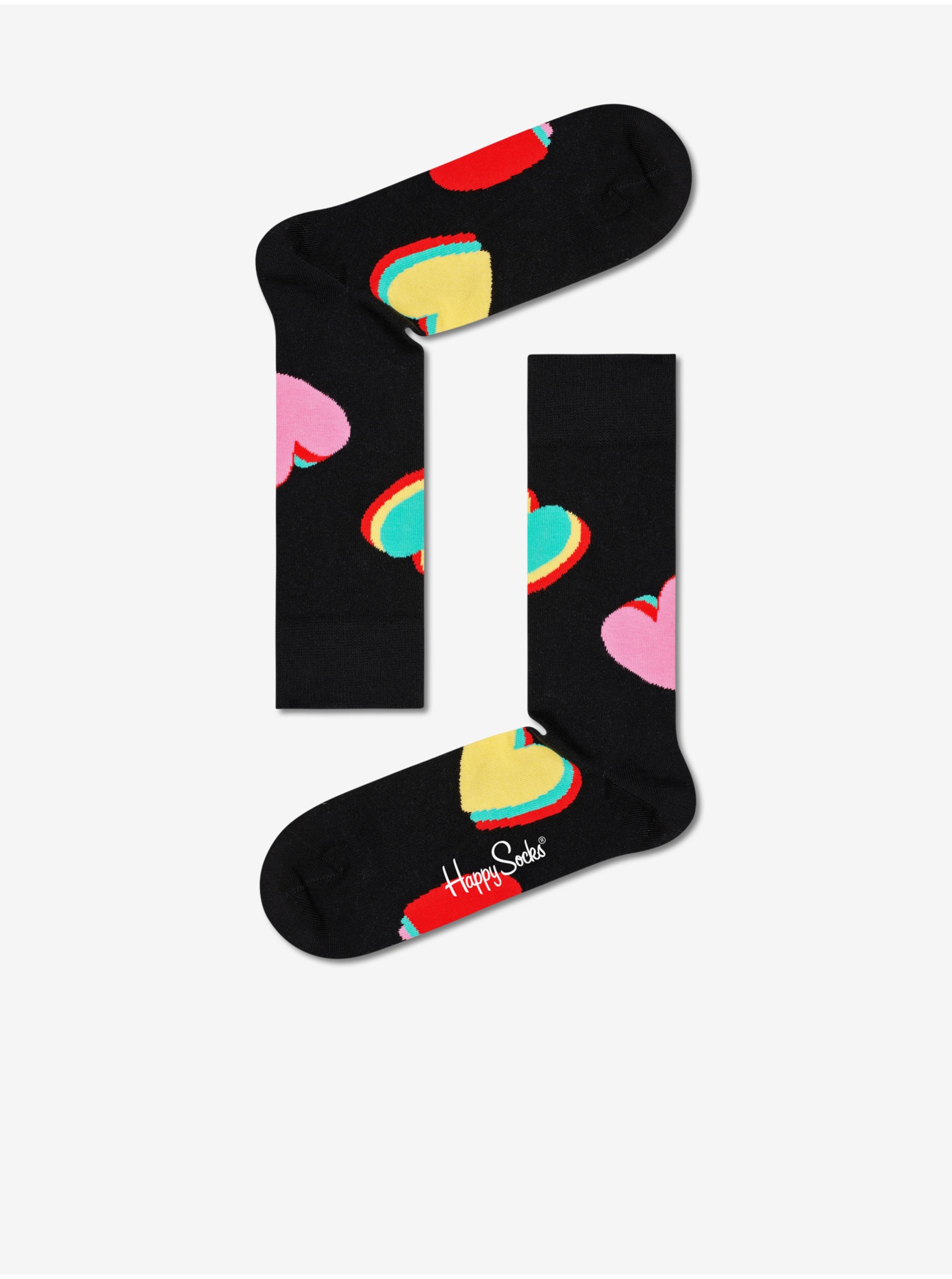 Lacno Čierne vzorované ponožky Happy Socks My Valentine