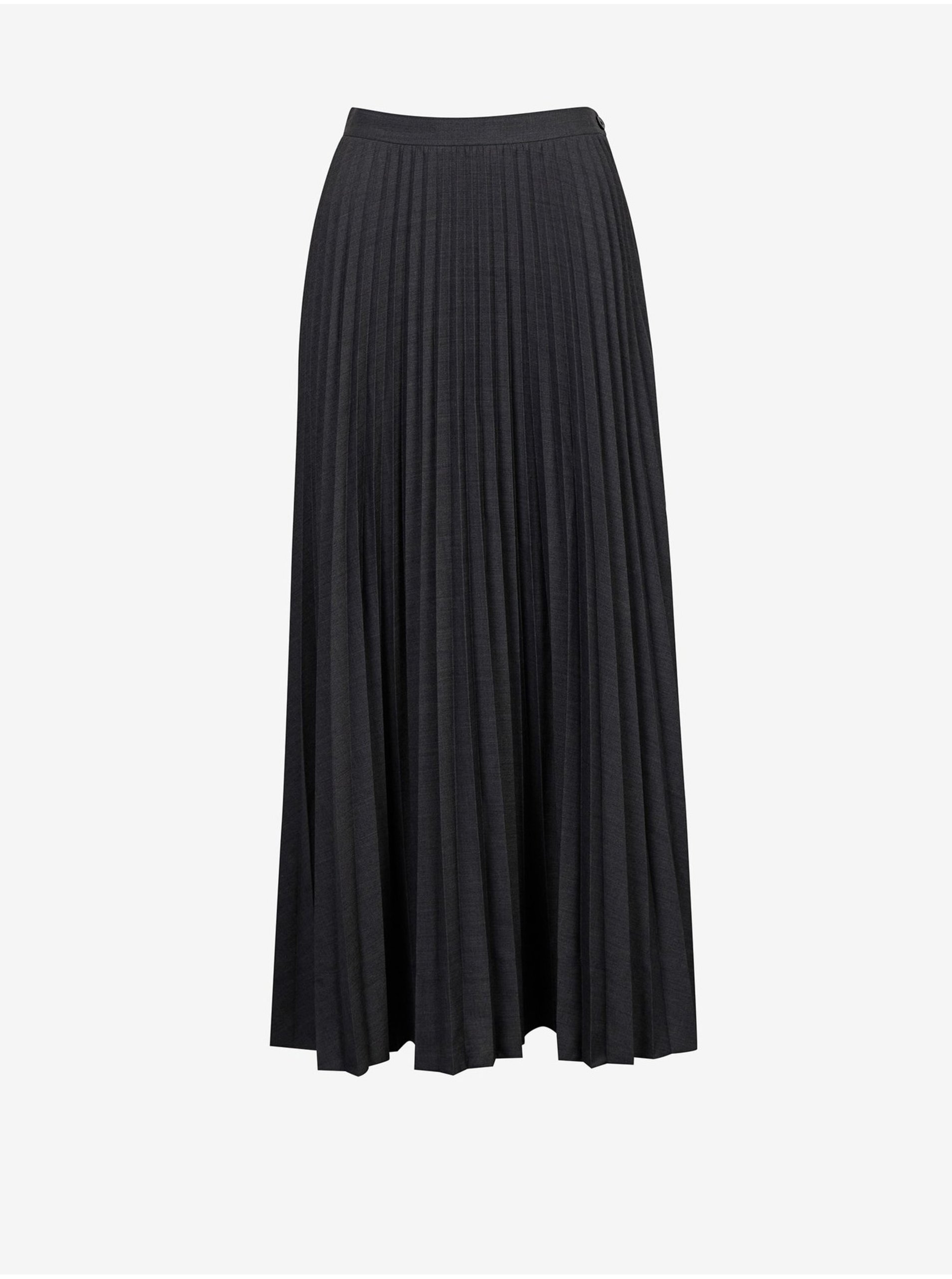 Levně Tmavě šedá dámská plisovaná sukně s příměsí vlny Calvin Klein Jeans Wool Flannel Knife P