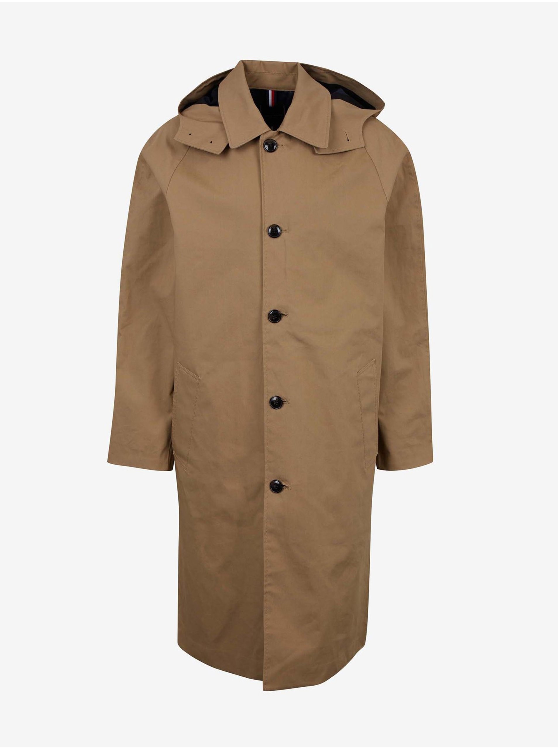 E-shop Hnědý pánský kabát Tommy Hilfiger