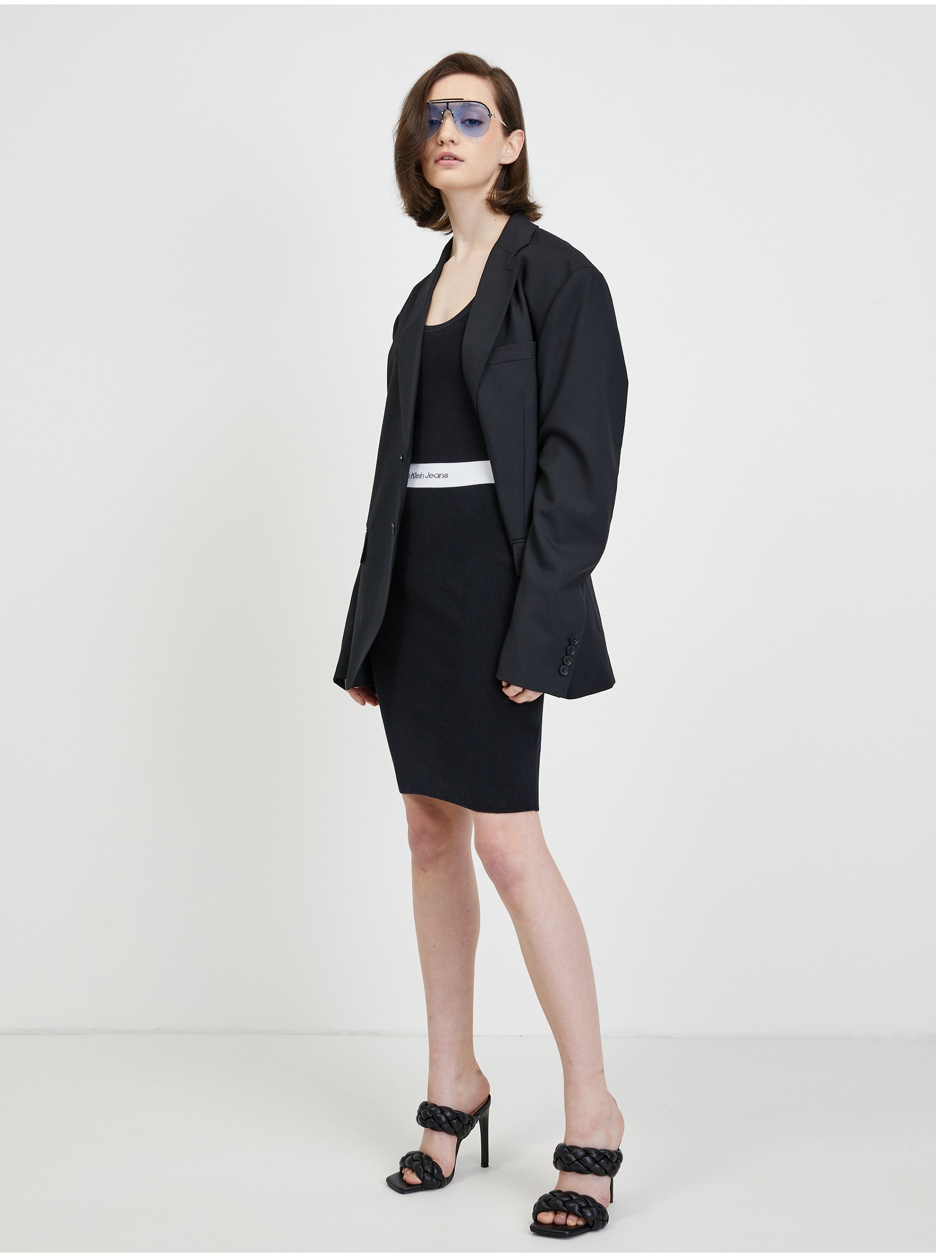 Lacno Šaty na denné nosenie pre ženy Calvin Klein - čierna, biela