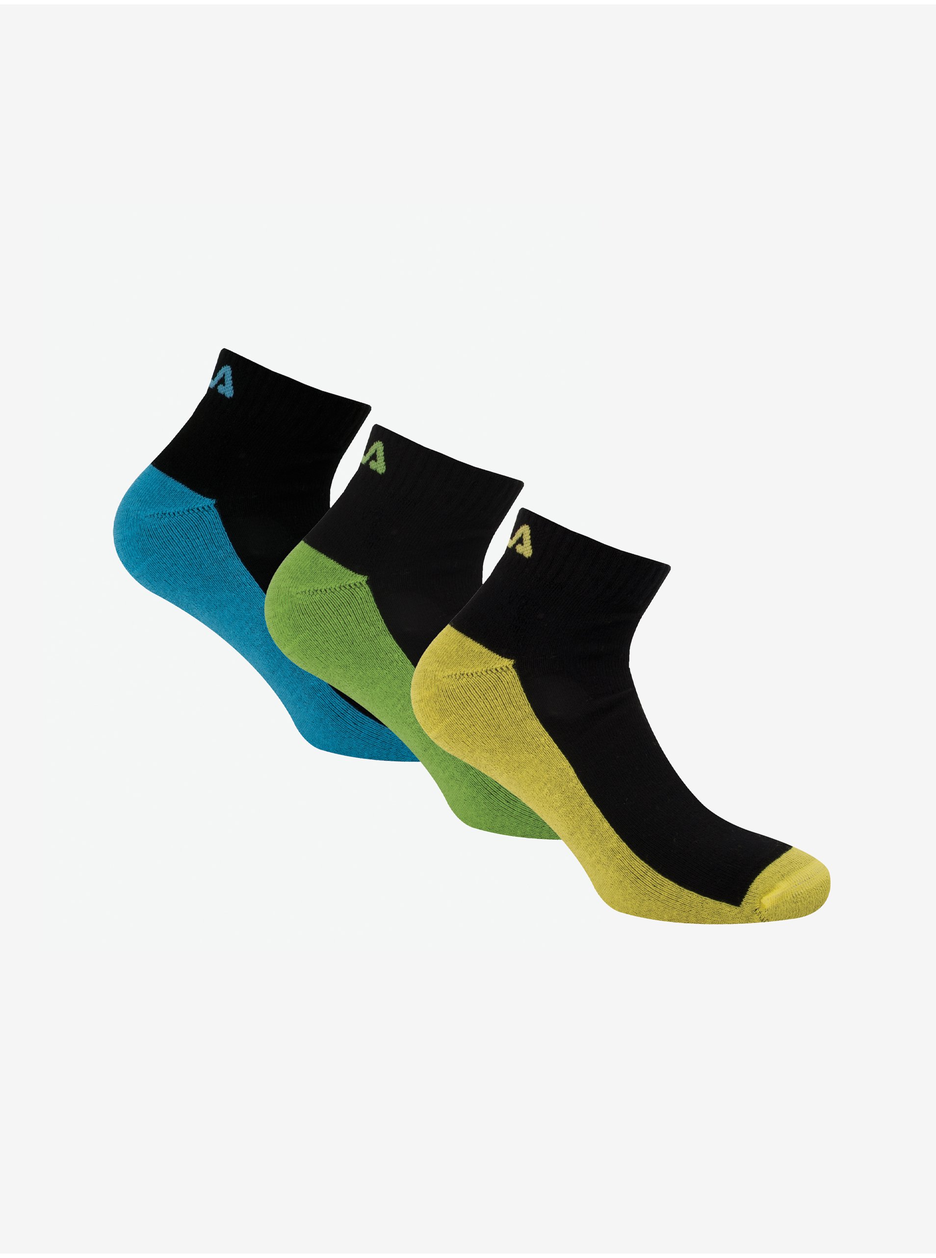 Levně Sada tří párů ponožek v černé barvě FILA