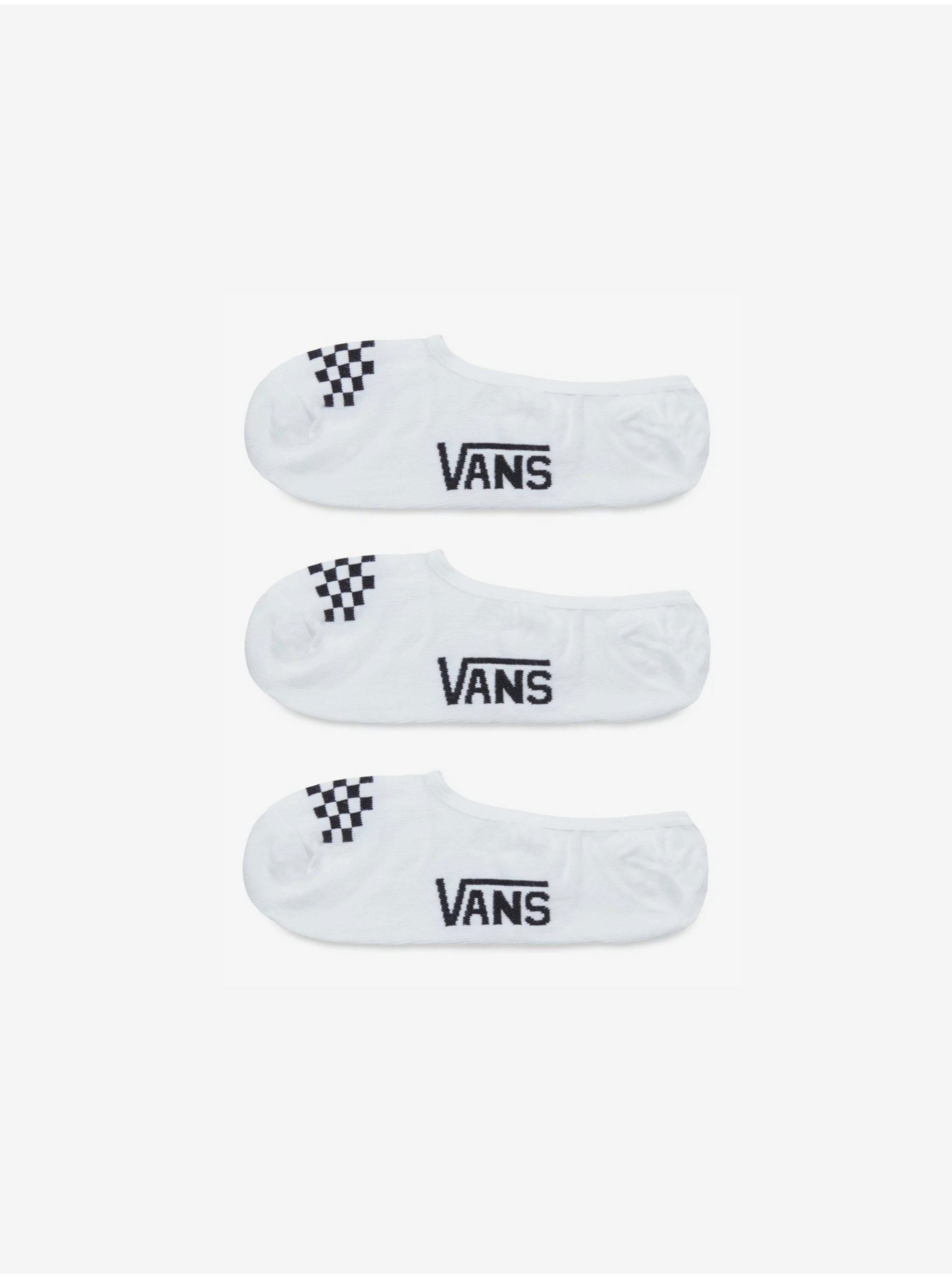 Lacno Sada troch párov bielych dámskych vzorovaných členkových ponožiek VANS Classic Canoodle