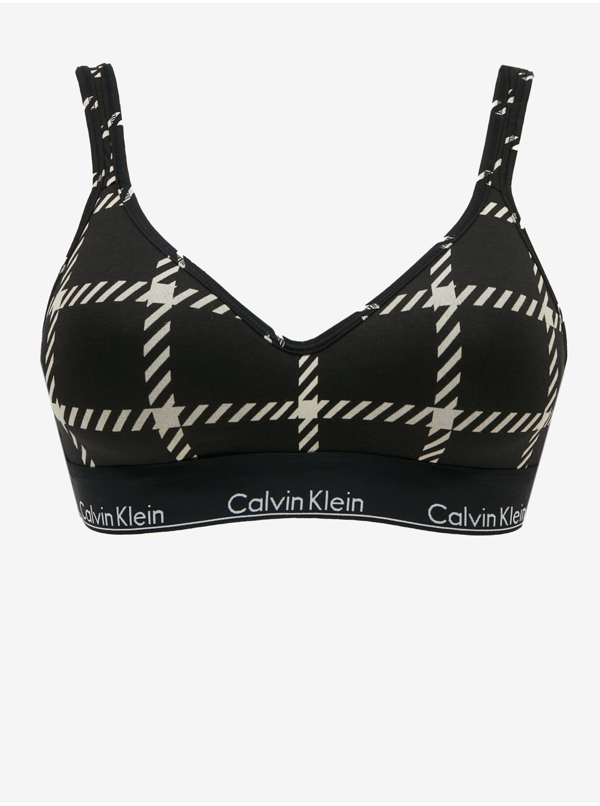 Levně Černá kostkovaná braletka Calvin Klein Underwear
