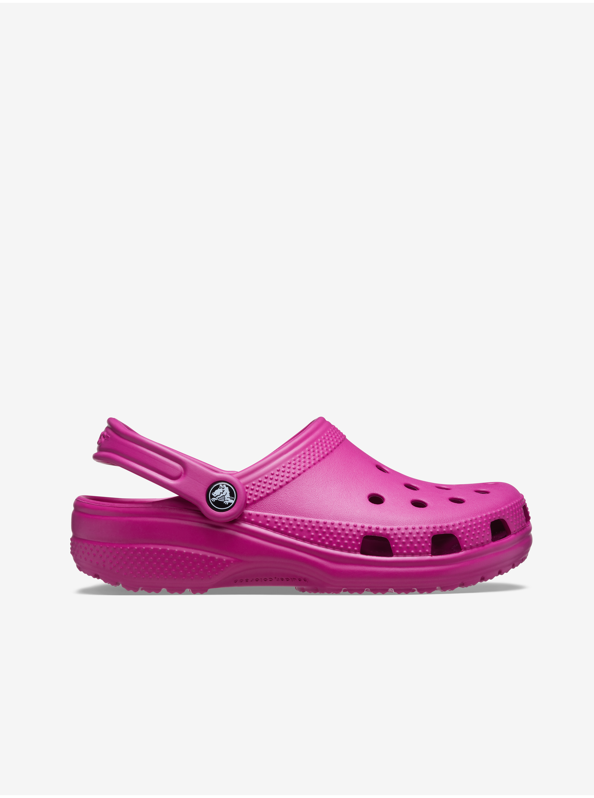 Levně Tmavě růžové dámské pantofle Crocs Classic