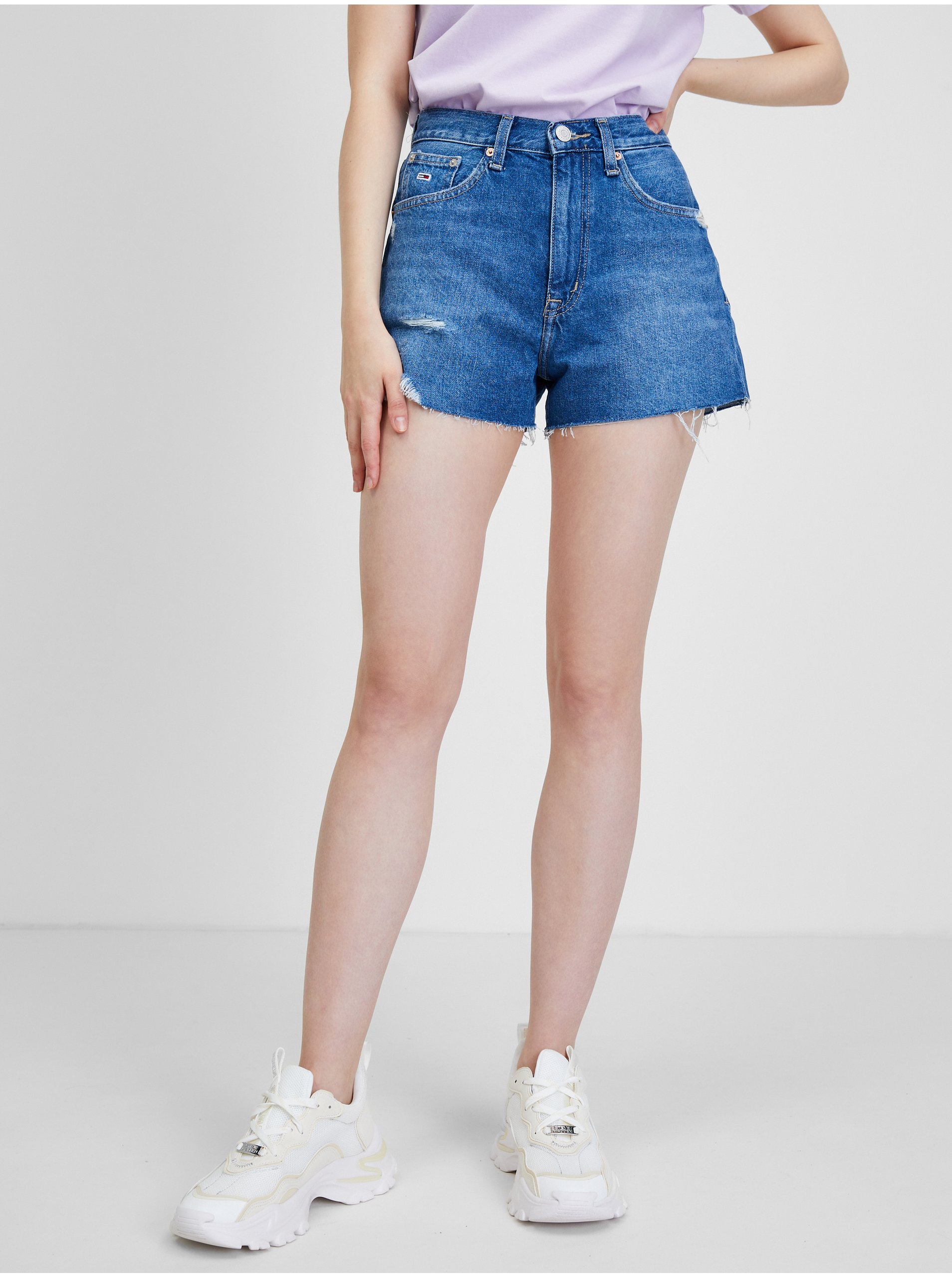E-shop Modré dámske rifľové šortky Tommy Jeans Hot Pant