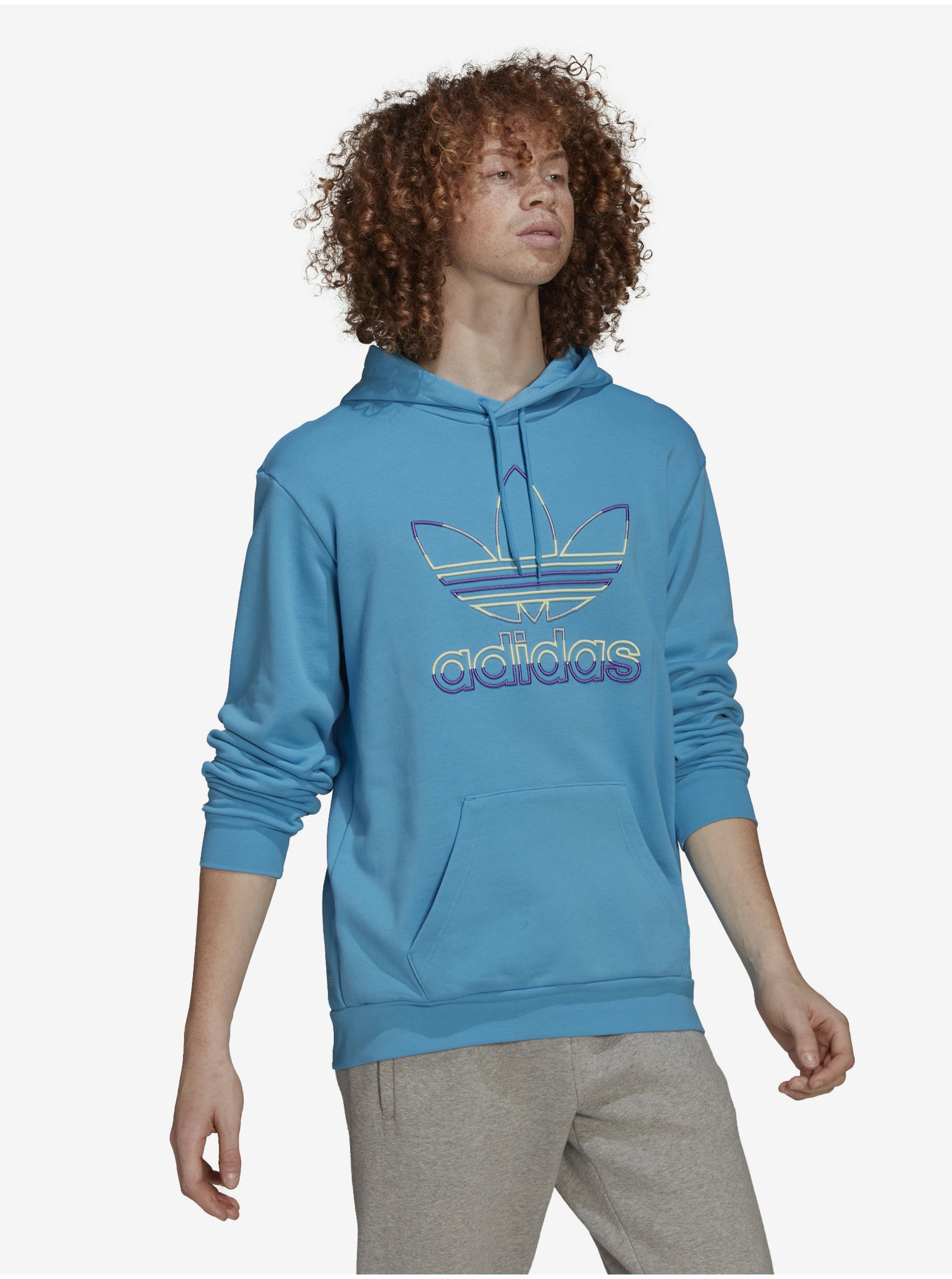 E-shop Modrá pánská mikina s kapucí adidas Originals