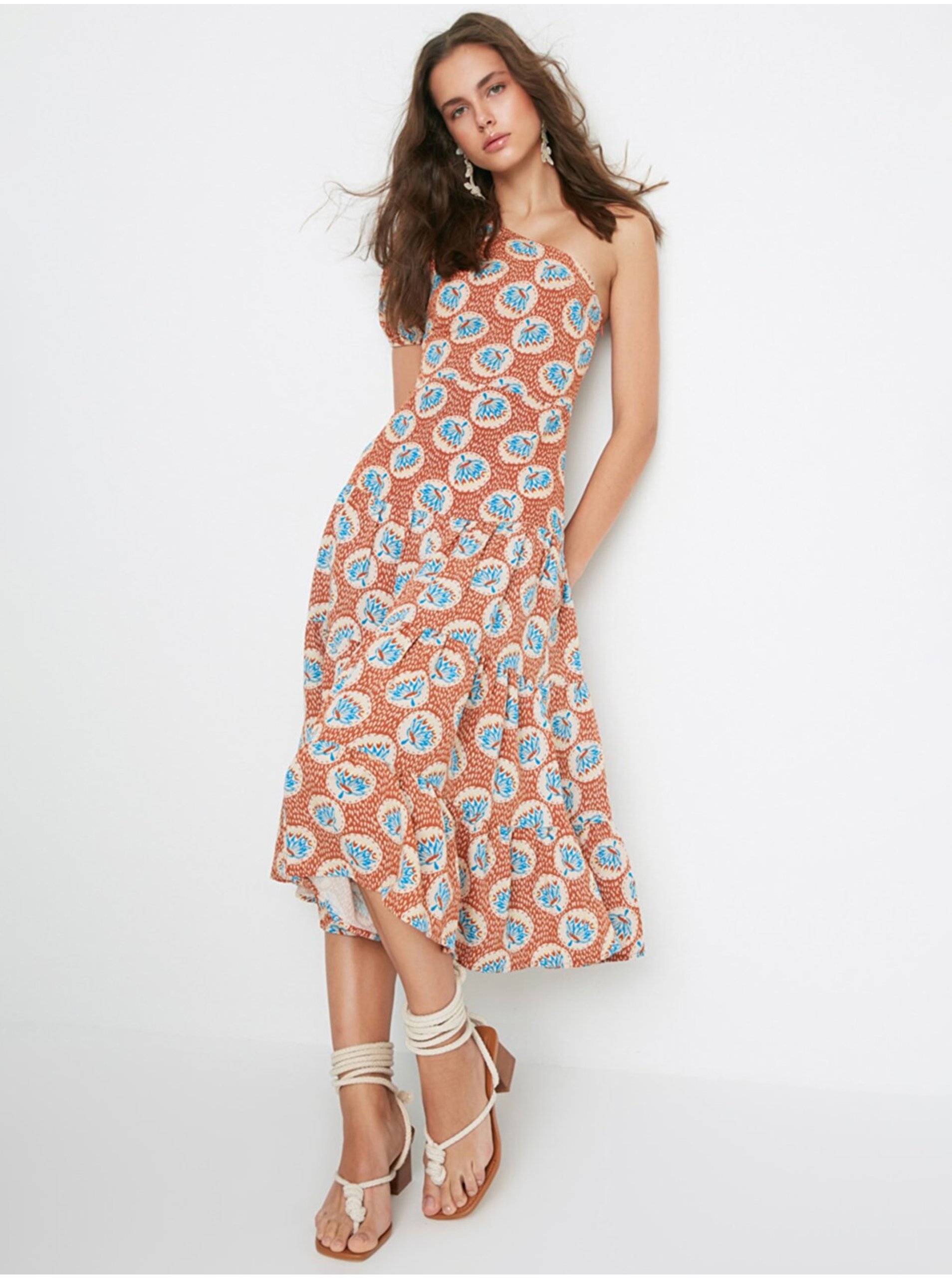 Lacno Letné a plážové šaty pre ženy Trendyol - oranžová