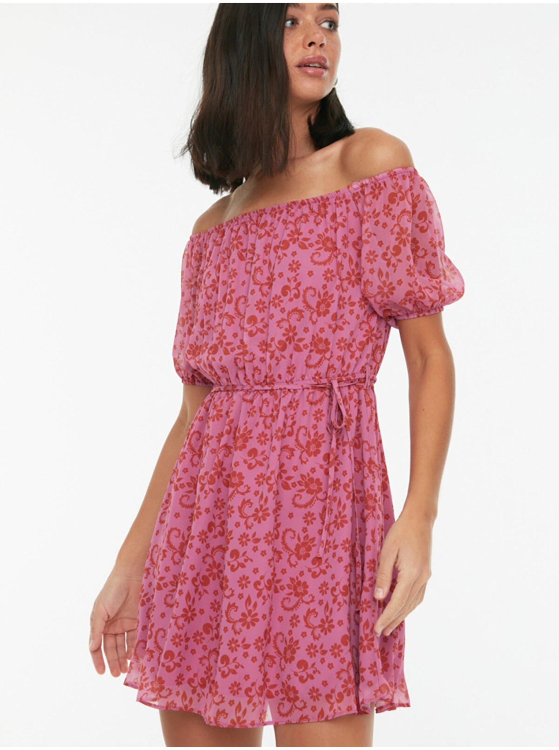 Lacno Voľnočasové šaty pre ženy Trendyol - ružová