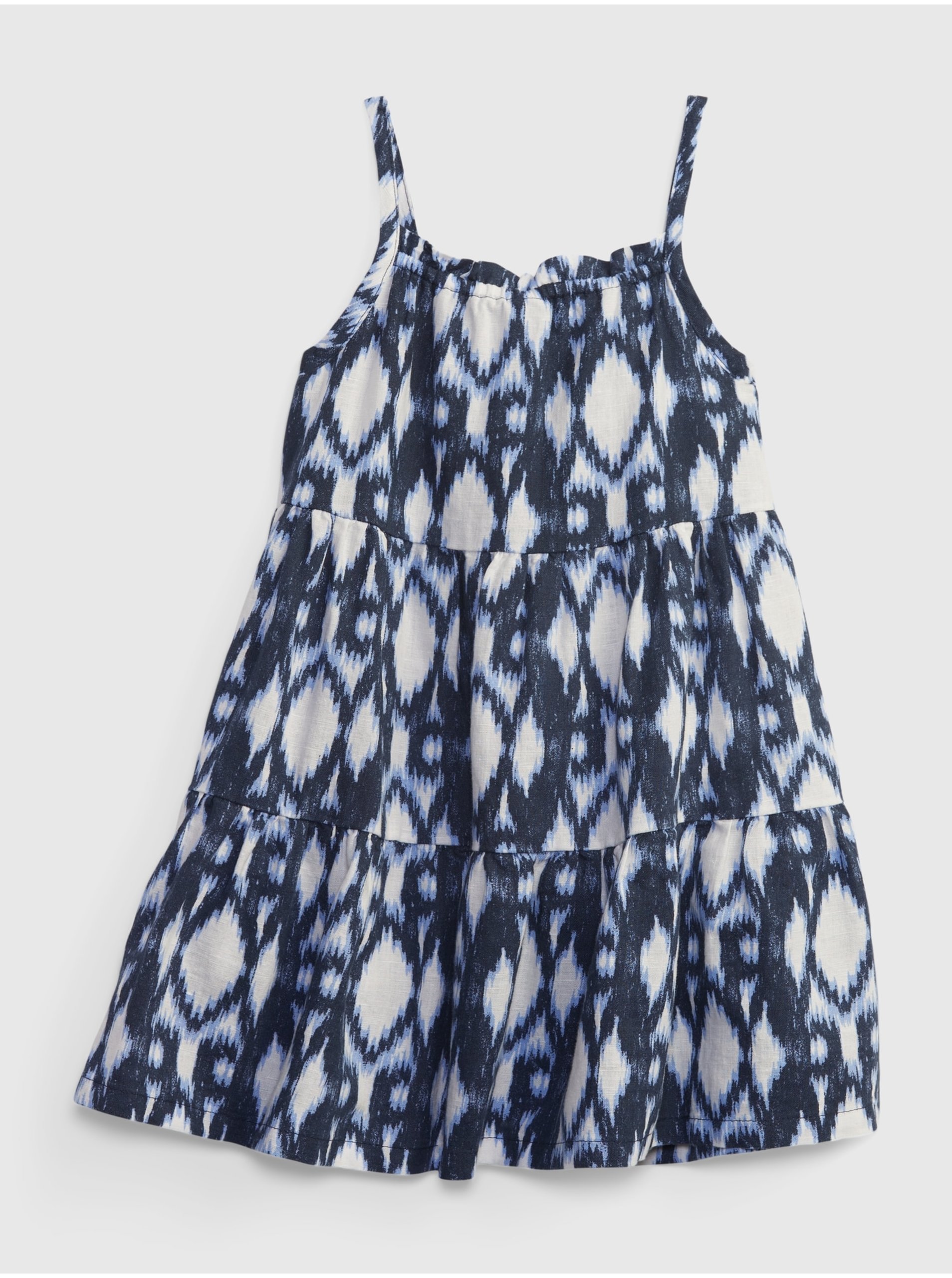E-shop Tmavomodré dievčenské ľanové šaty
