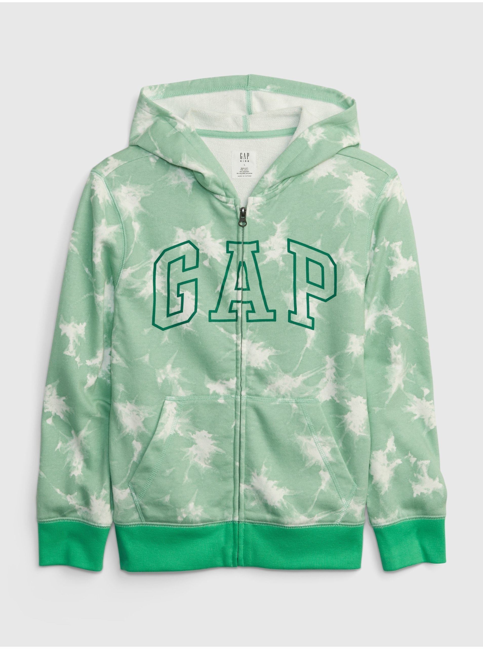 E-shop Zelená klučičí mikina logo GAP a kapuce