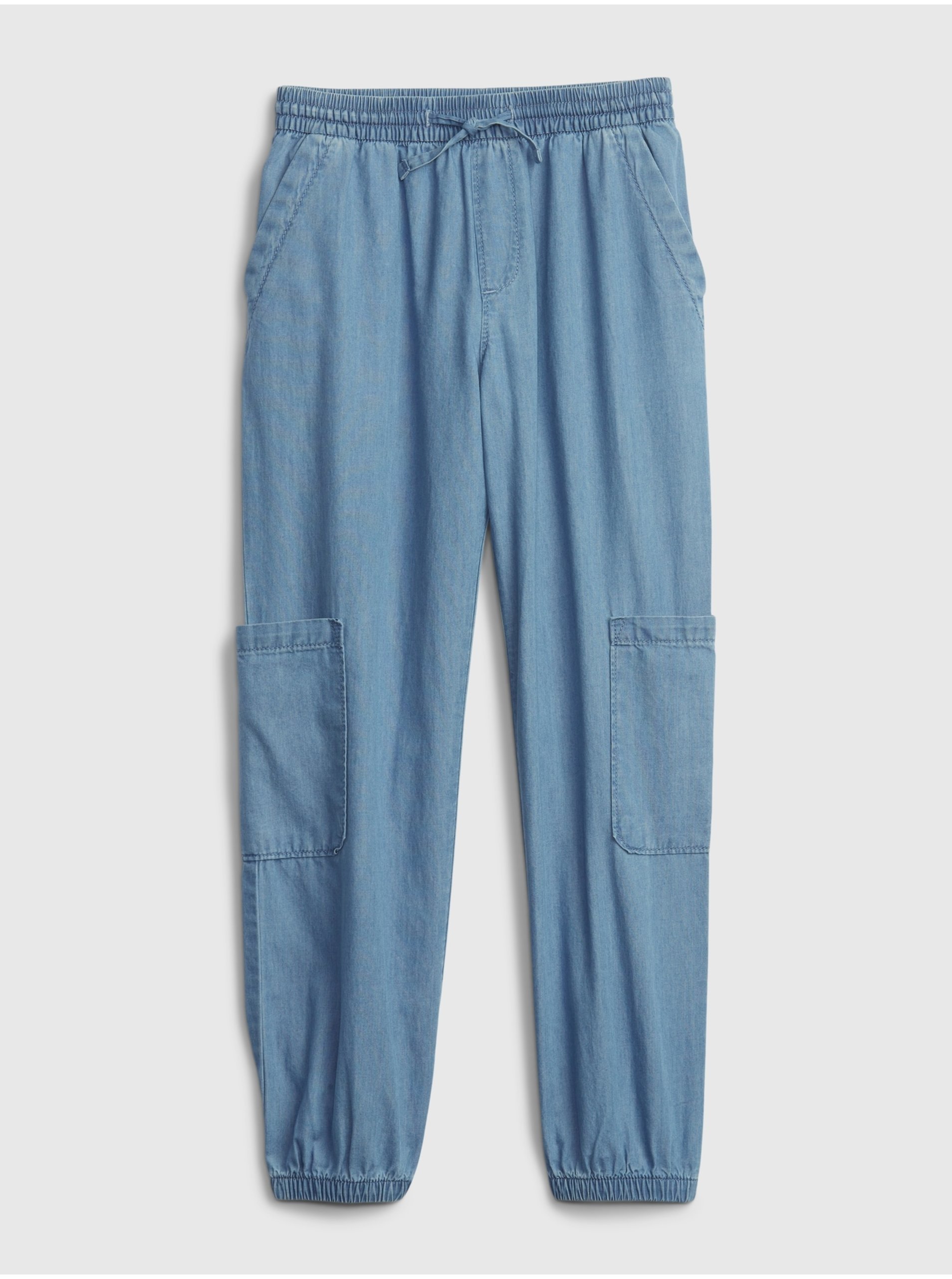 Lacno Modré dievčenské nohavice cargo Washwell