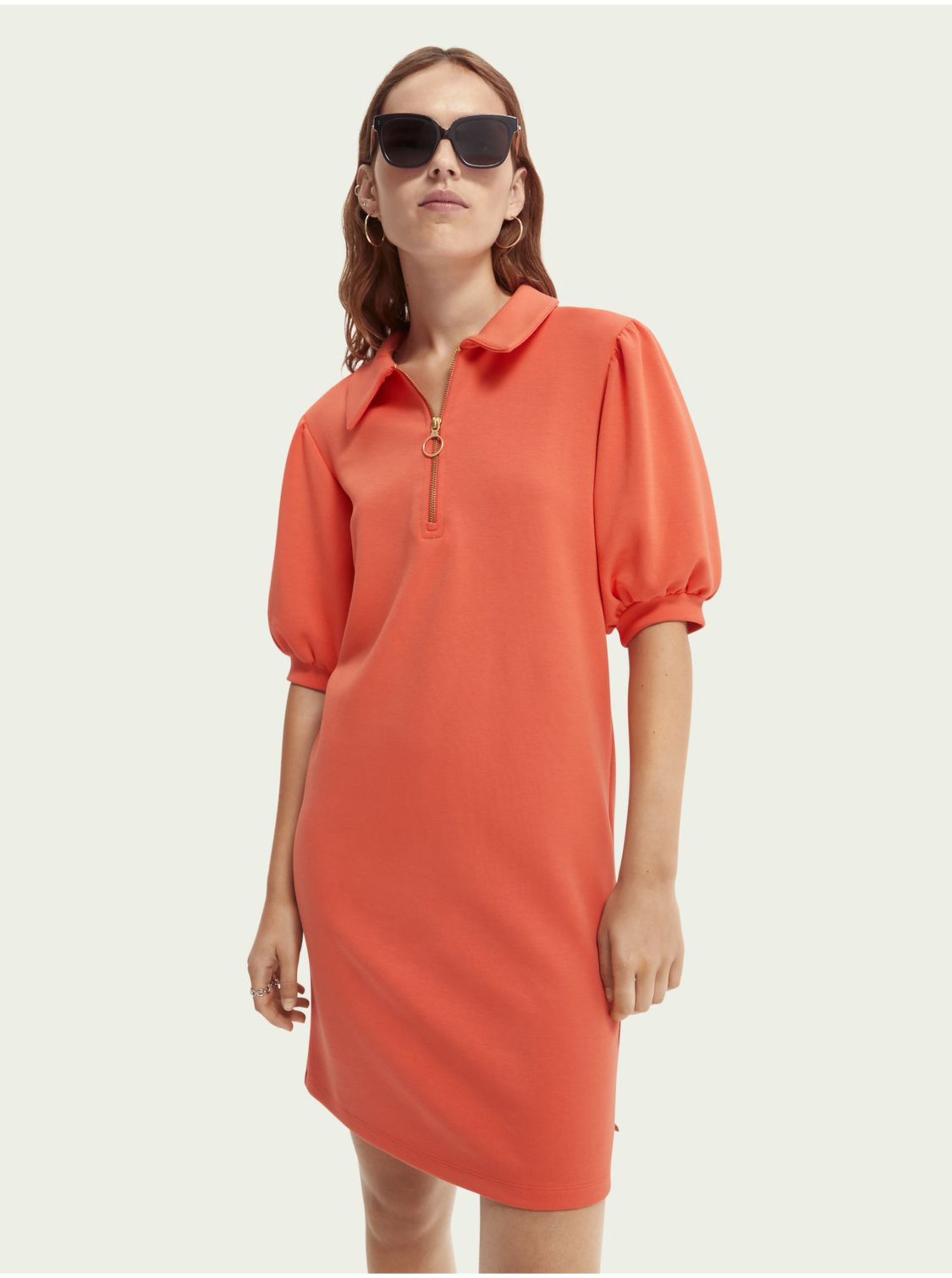 E-shop Šaty na denné nosenie pre ženy Scotch & Soda - koralová