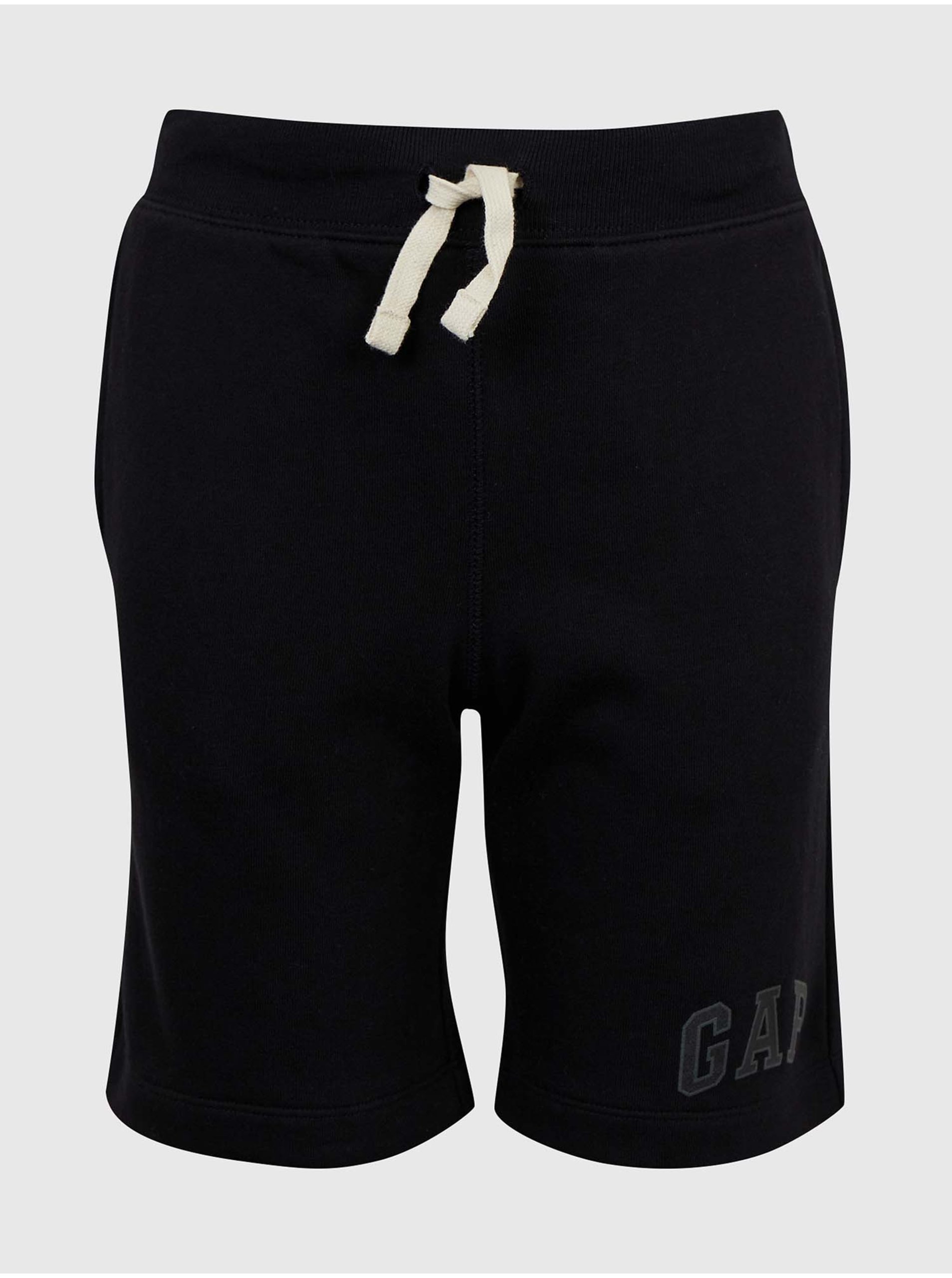 Lacno Čierne chlapčenské šortky teplákové logo GAP