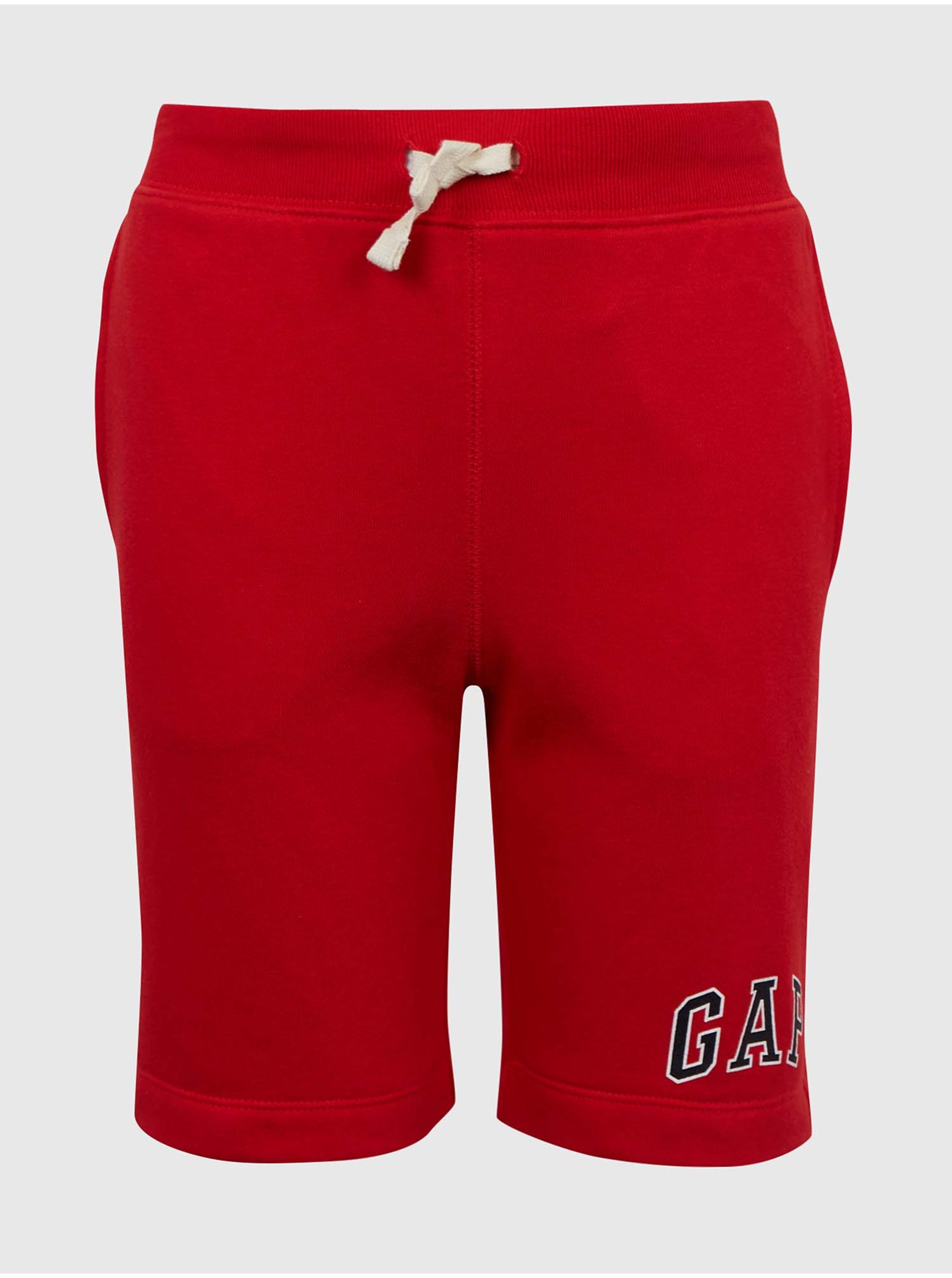 Lacno Červené chlapčenské šortky teplákové logo GAP