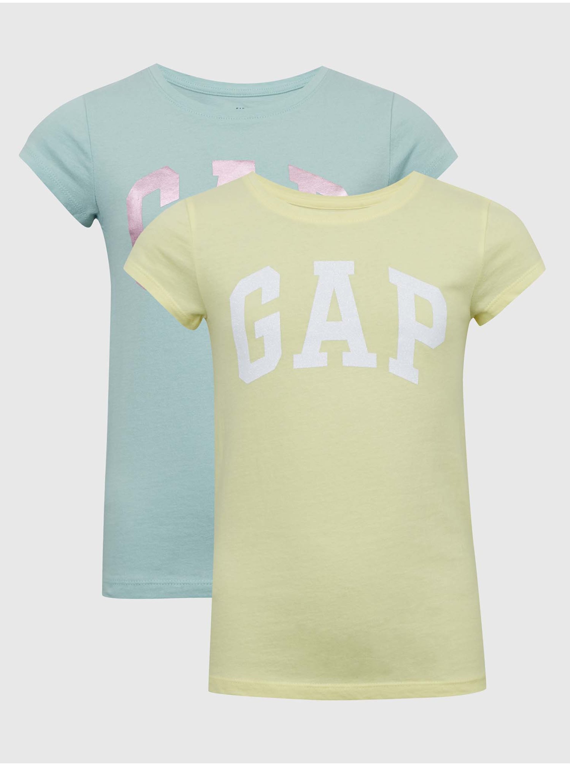 Levně Barevná holčičí trička logo GAP, 2ks