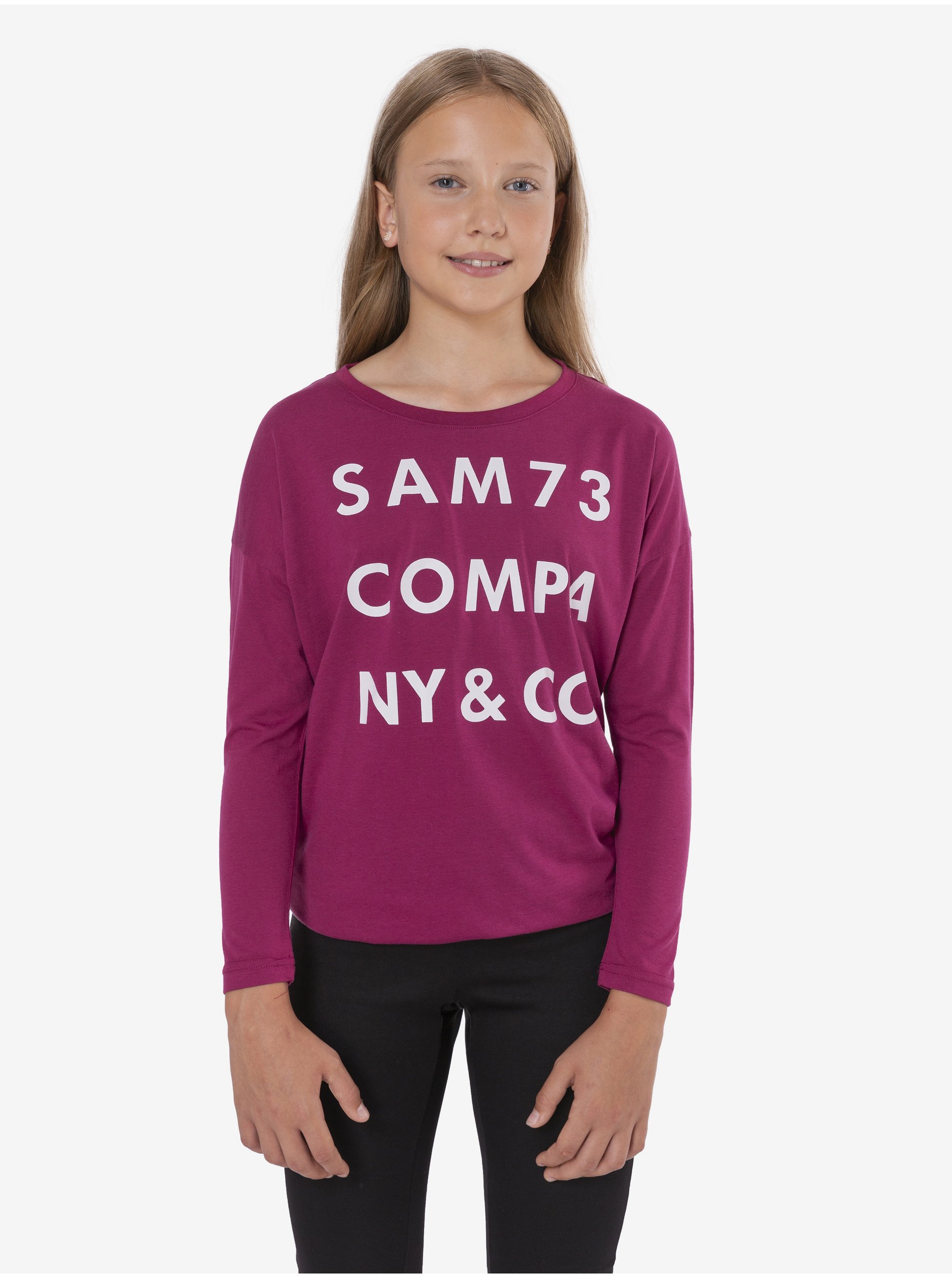 Levně Tmavě růžové holčičí tričko SAM 73 Kat