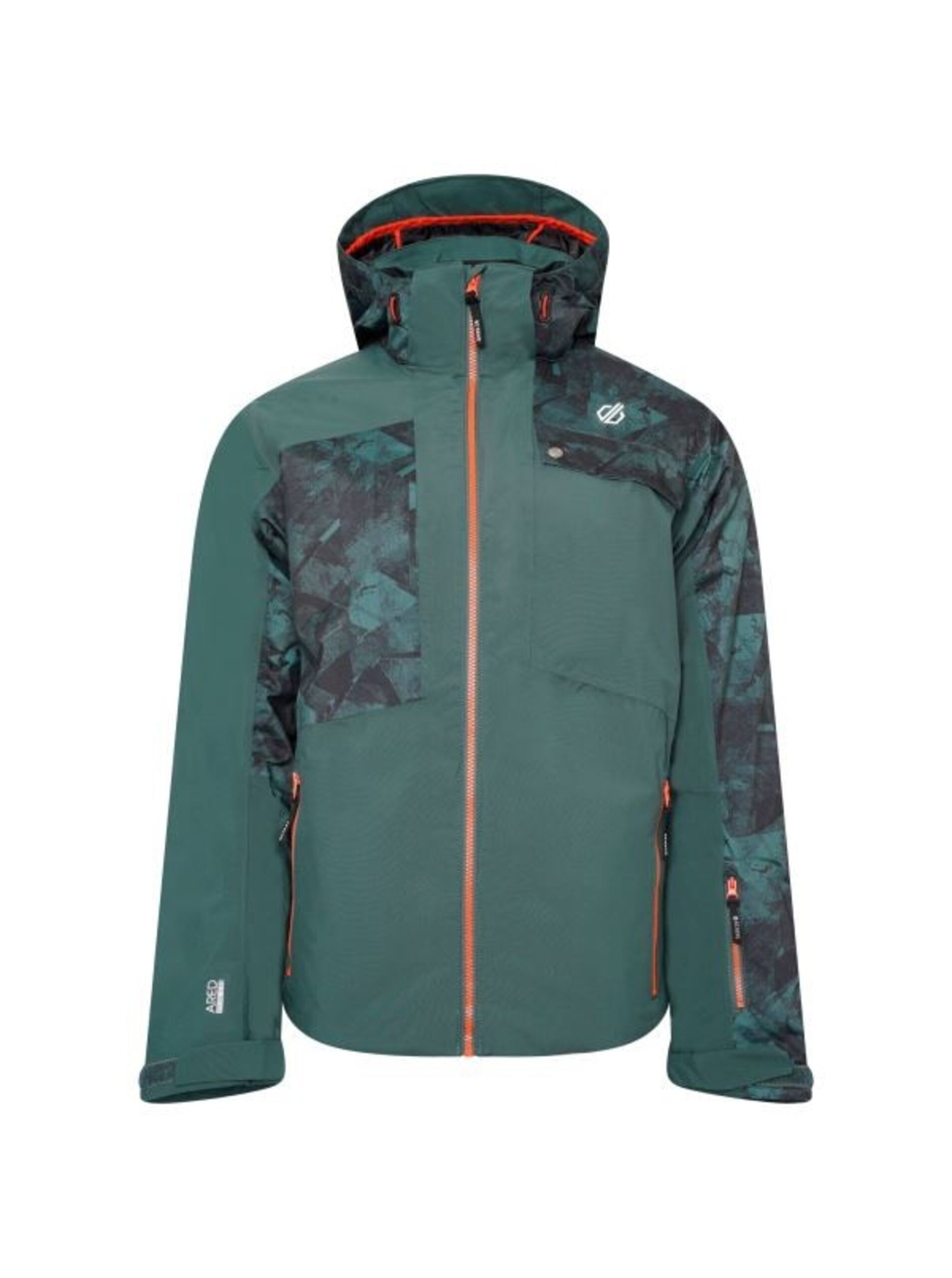 Levně Zelená pánská vzorovaná lyžařská bunda s kapucí Dare 2B