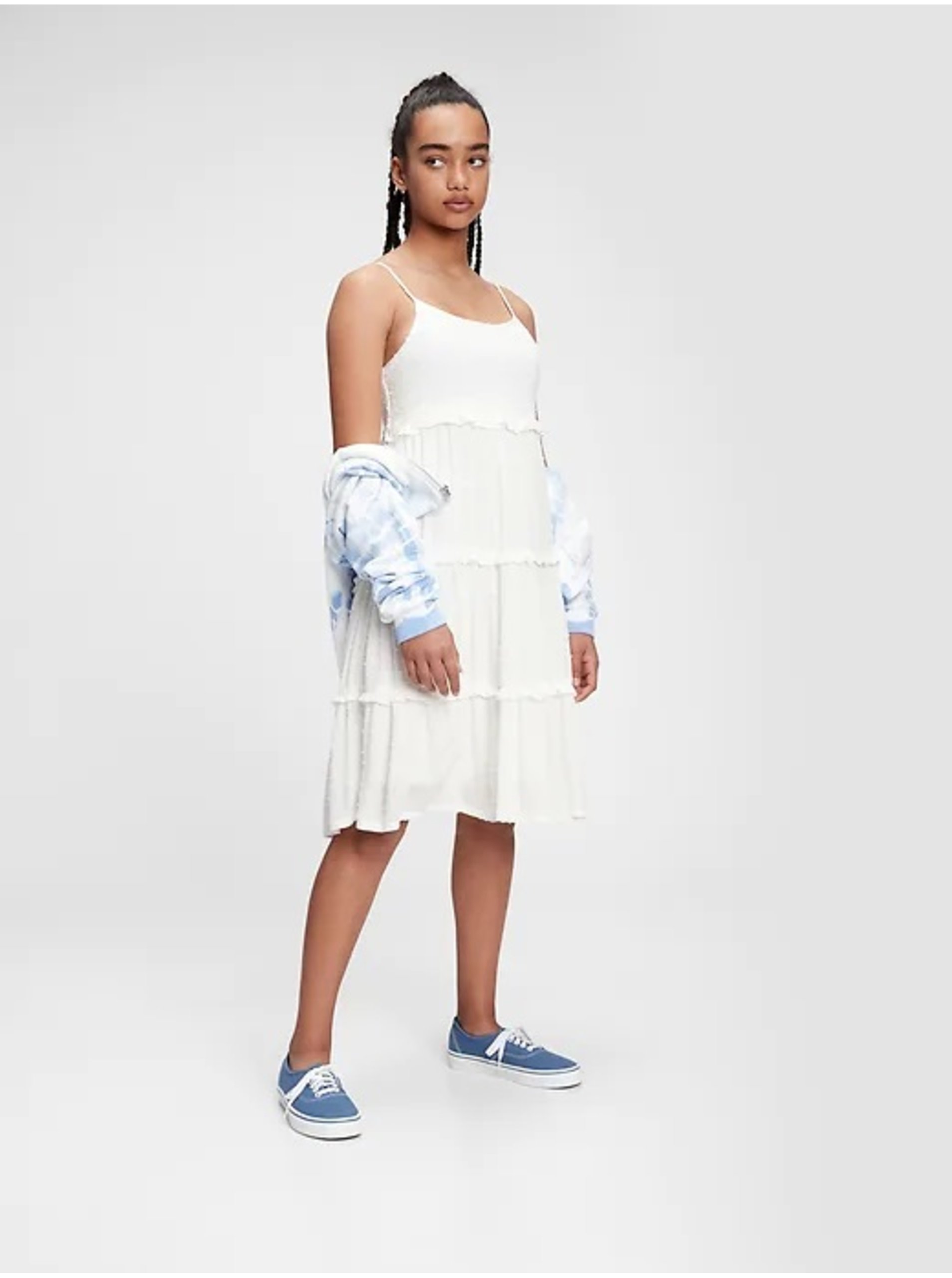 E-shop Biele dievčenské šaty GAP Teen