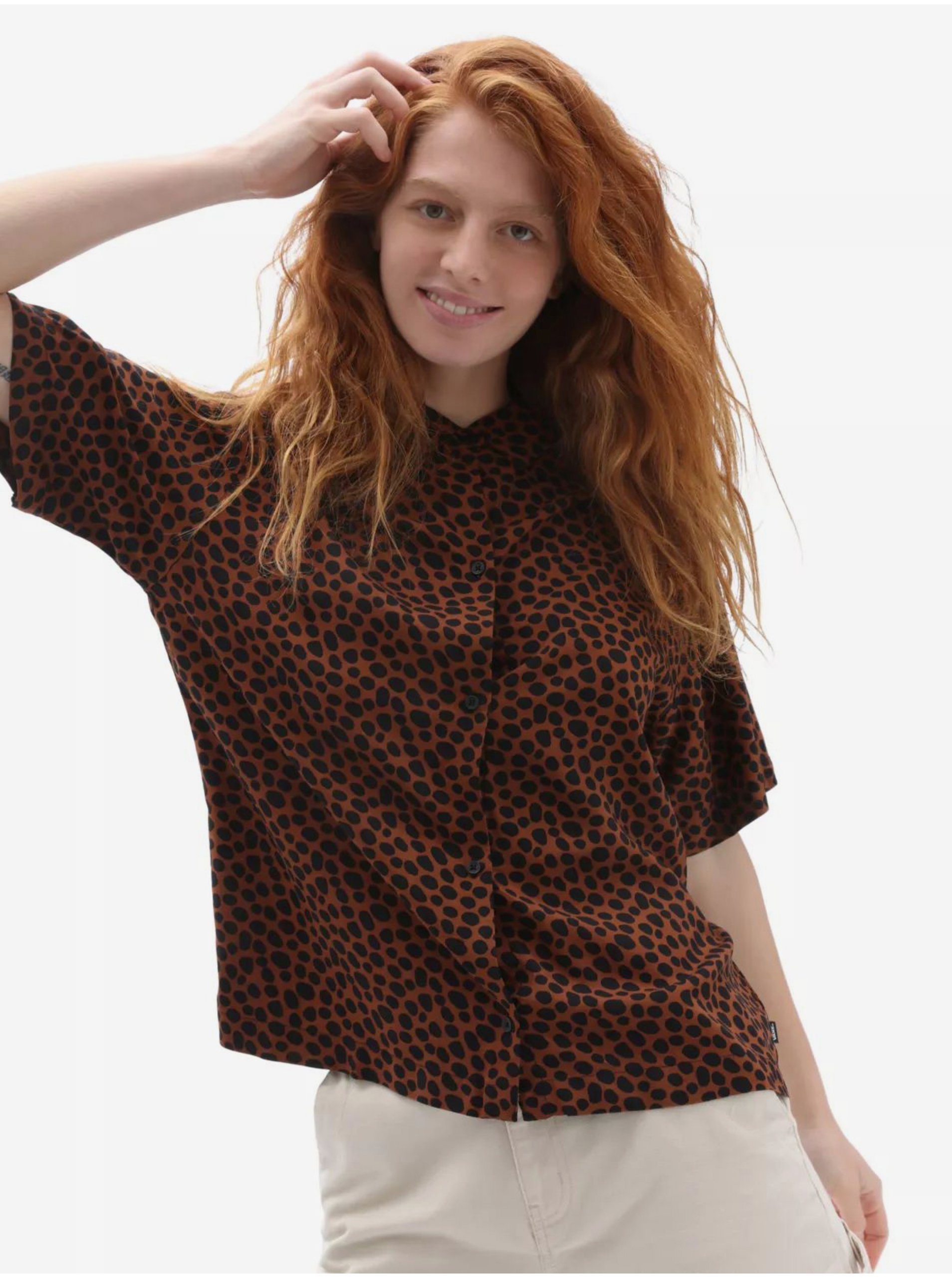 E-shop Hnědá dámská vzorovaná košile VANS