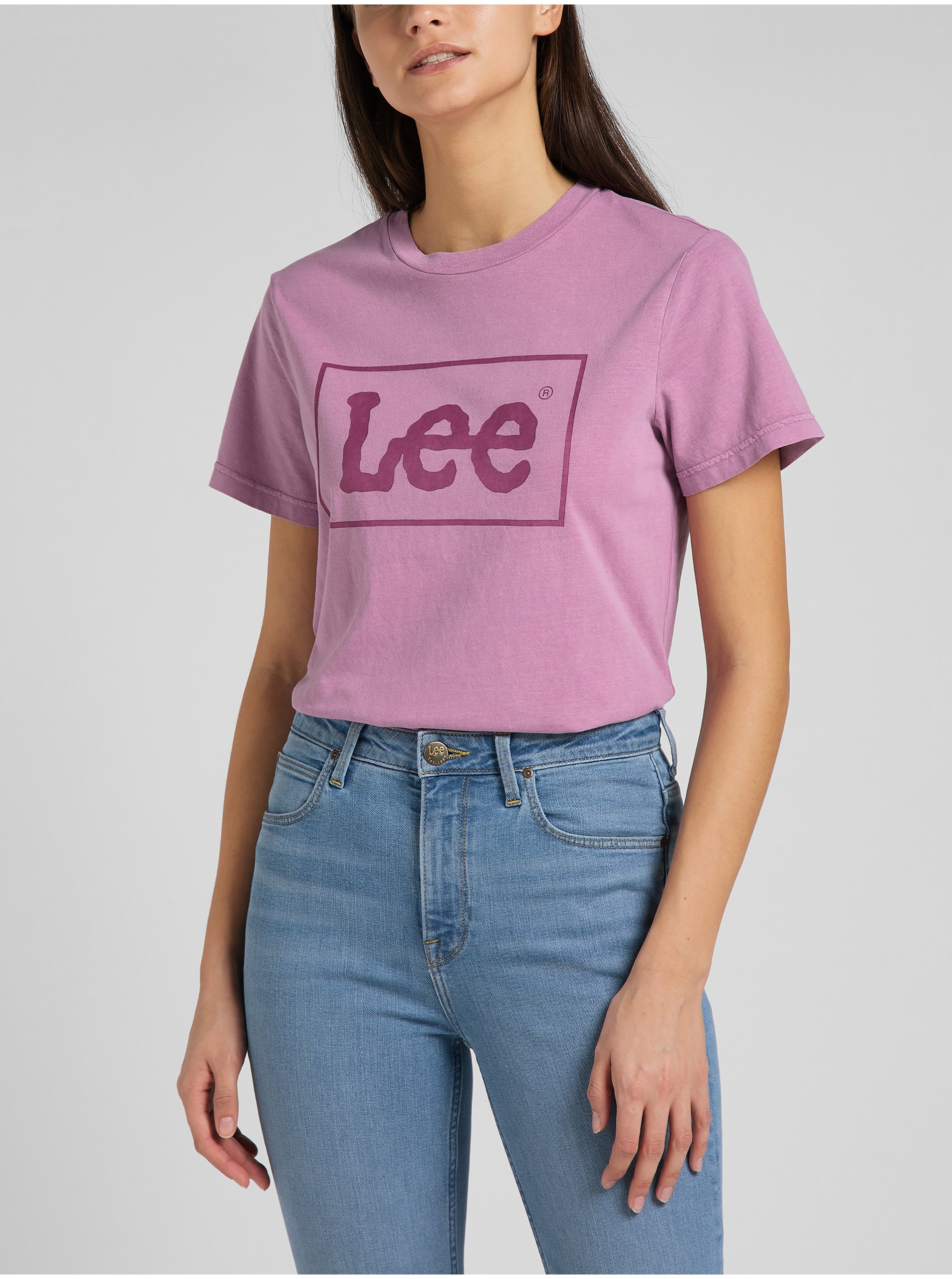 Levně Světle fialové dámské tričko Lee