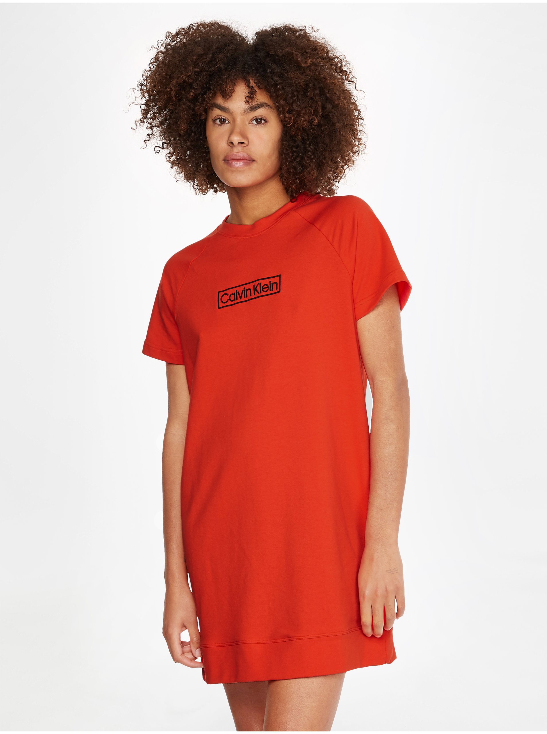 Levně Oranžová dámská noční košile Calvin Klein Underwear