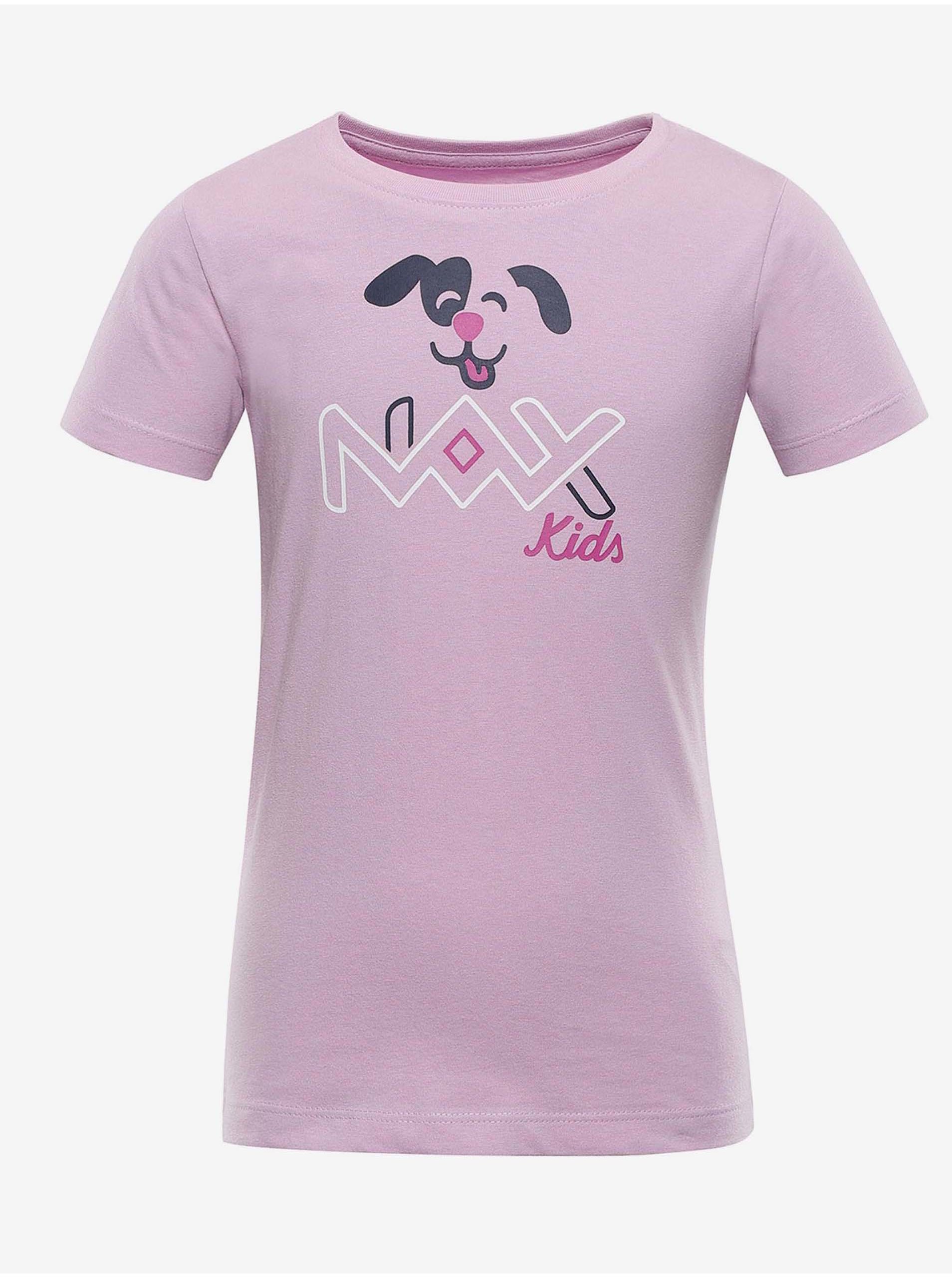 E-shop Světle fialové holčičí tričko s potiskem NAX Lievro