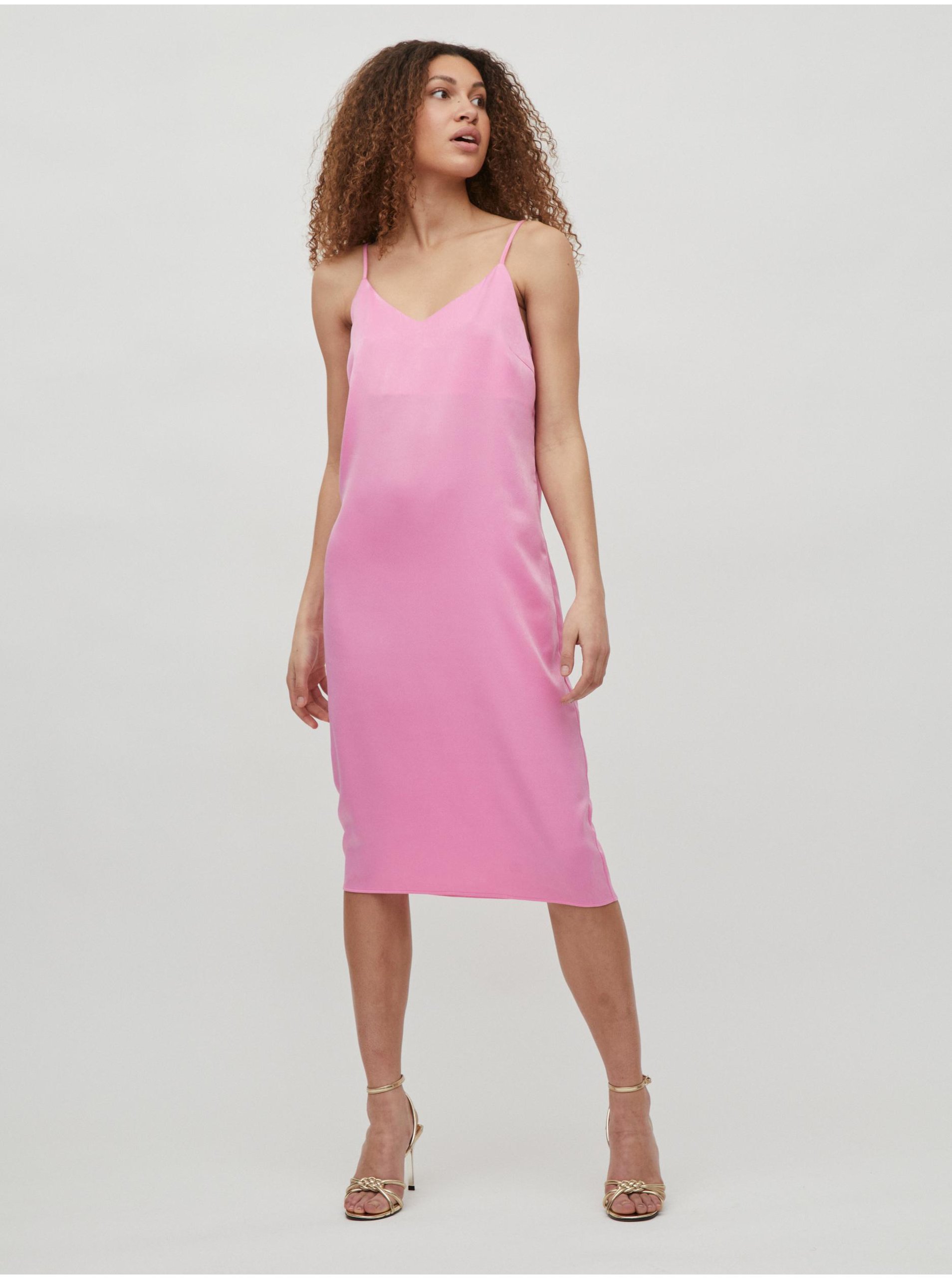 E-shop Ružové basic šaty VILA Amazed