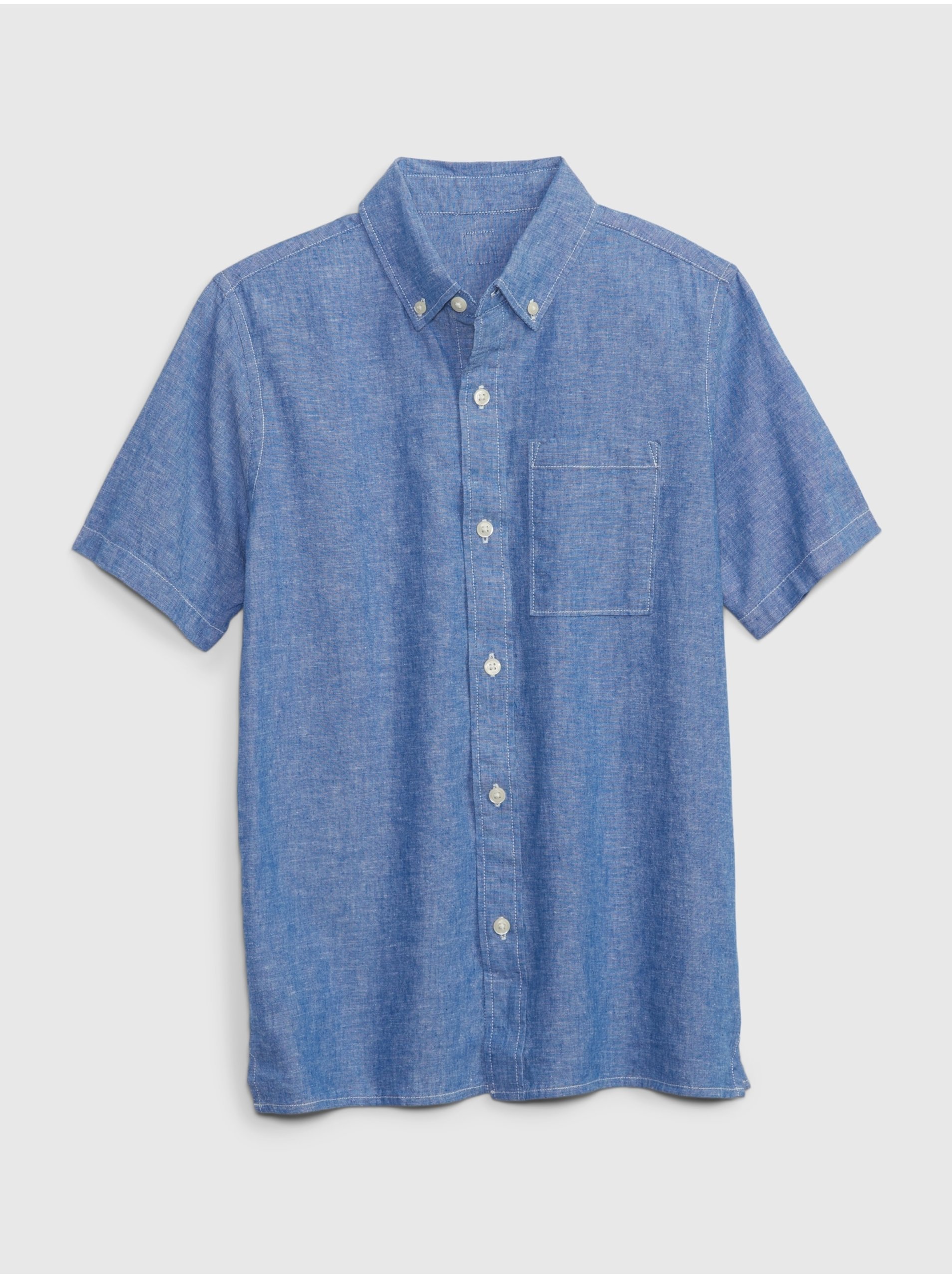 E-shop Modrá klučičí košile GAP len a bavlna