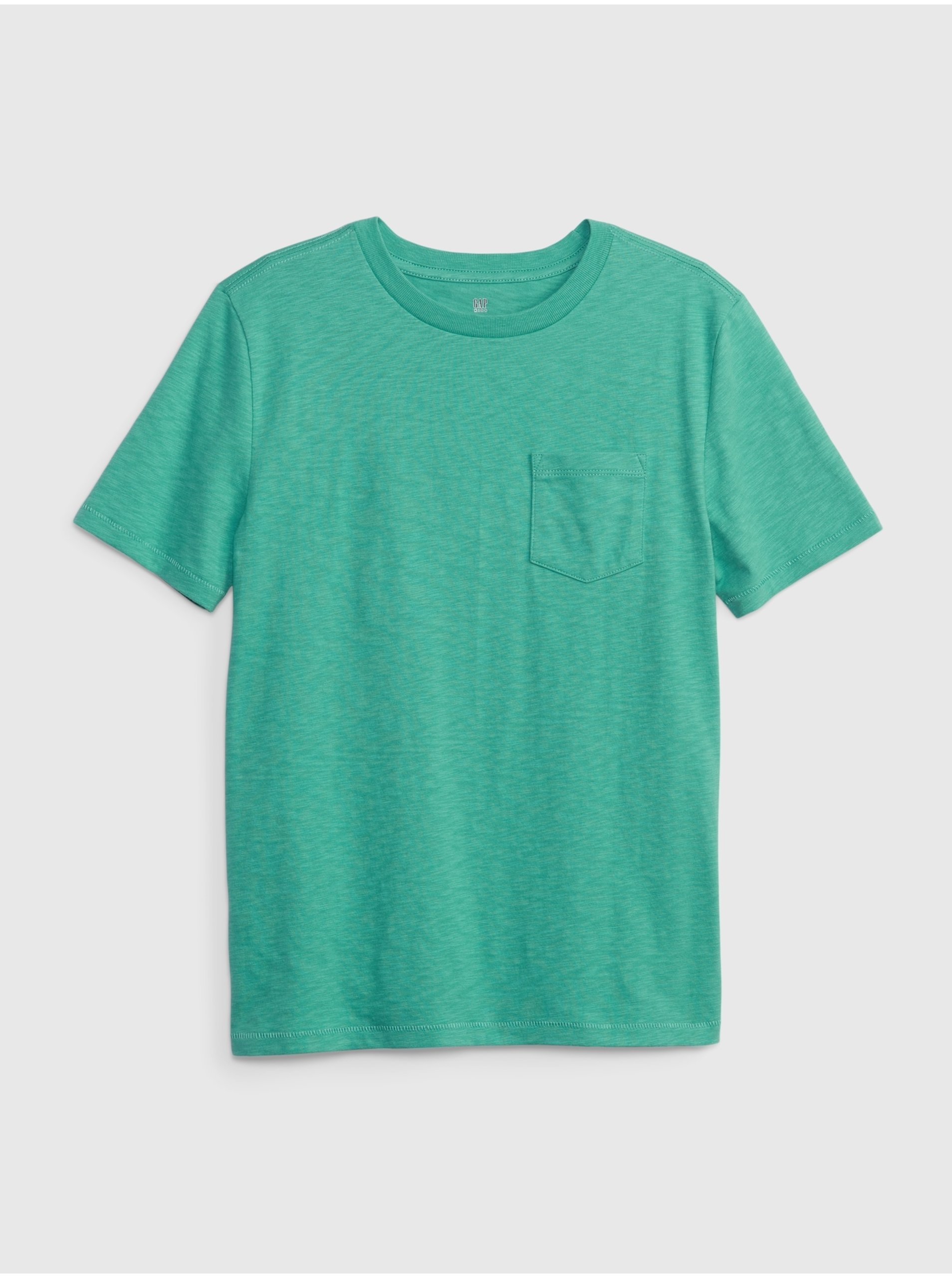 Levně Zelené klučičí tričko GAP organic s kapsičkou