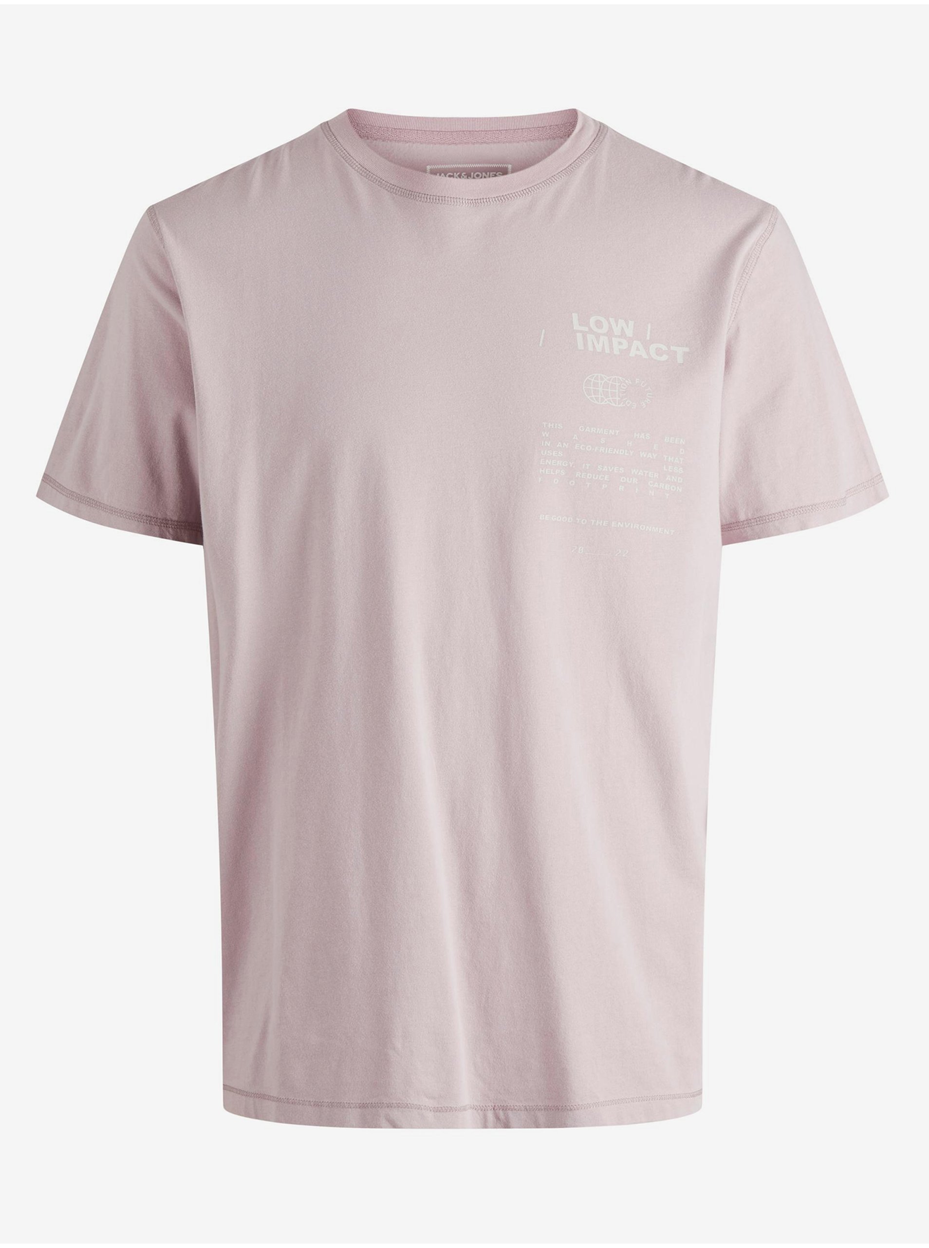 Levně Světle růžové tričko Jack & Jones Ozone