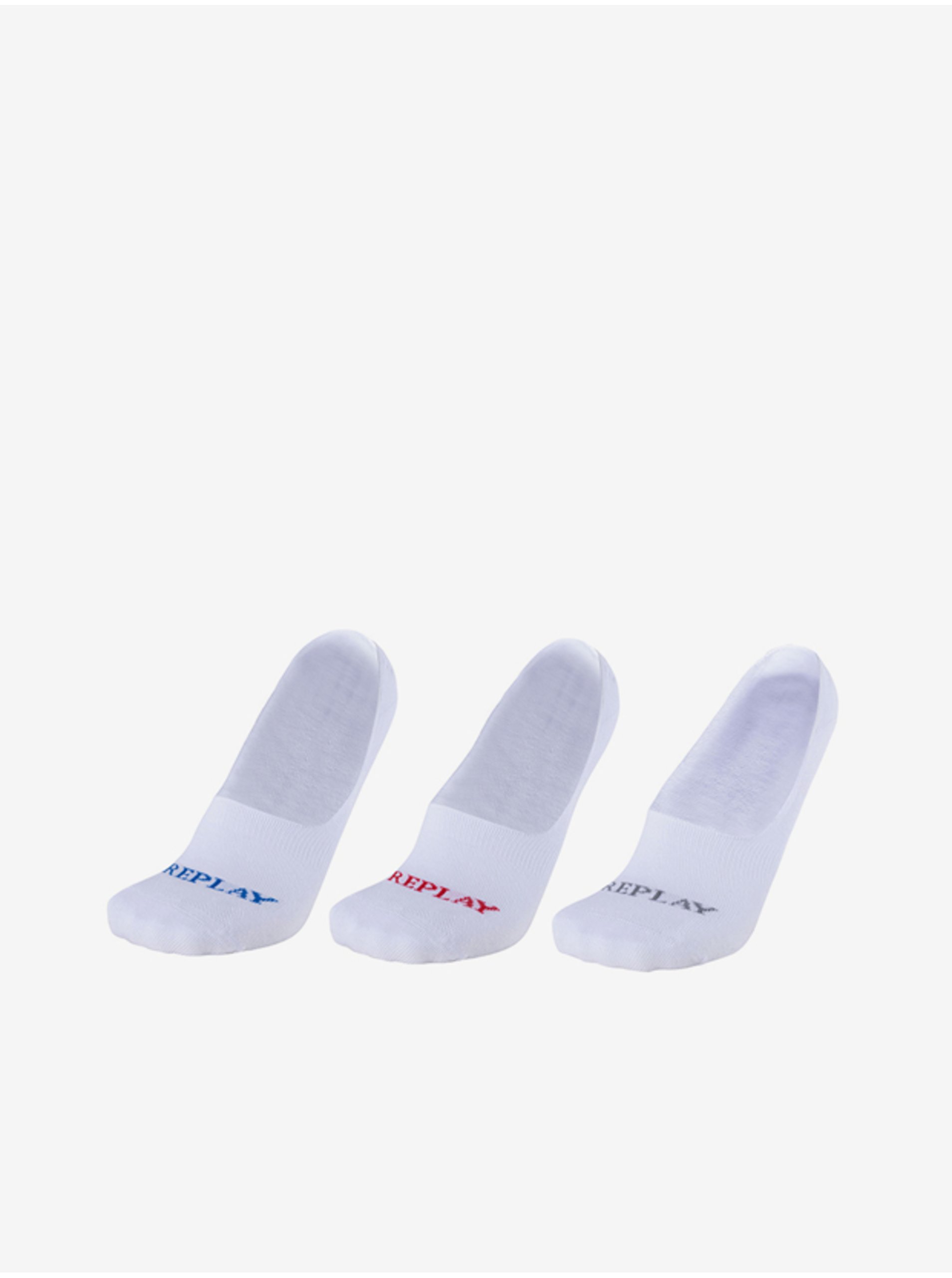 Lacno Sada troch párov ponožiek v bielej farbe Replay