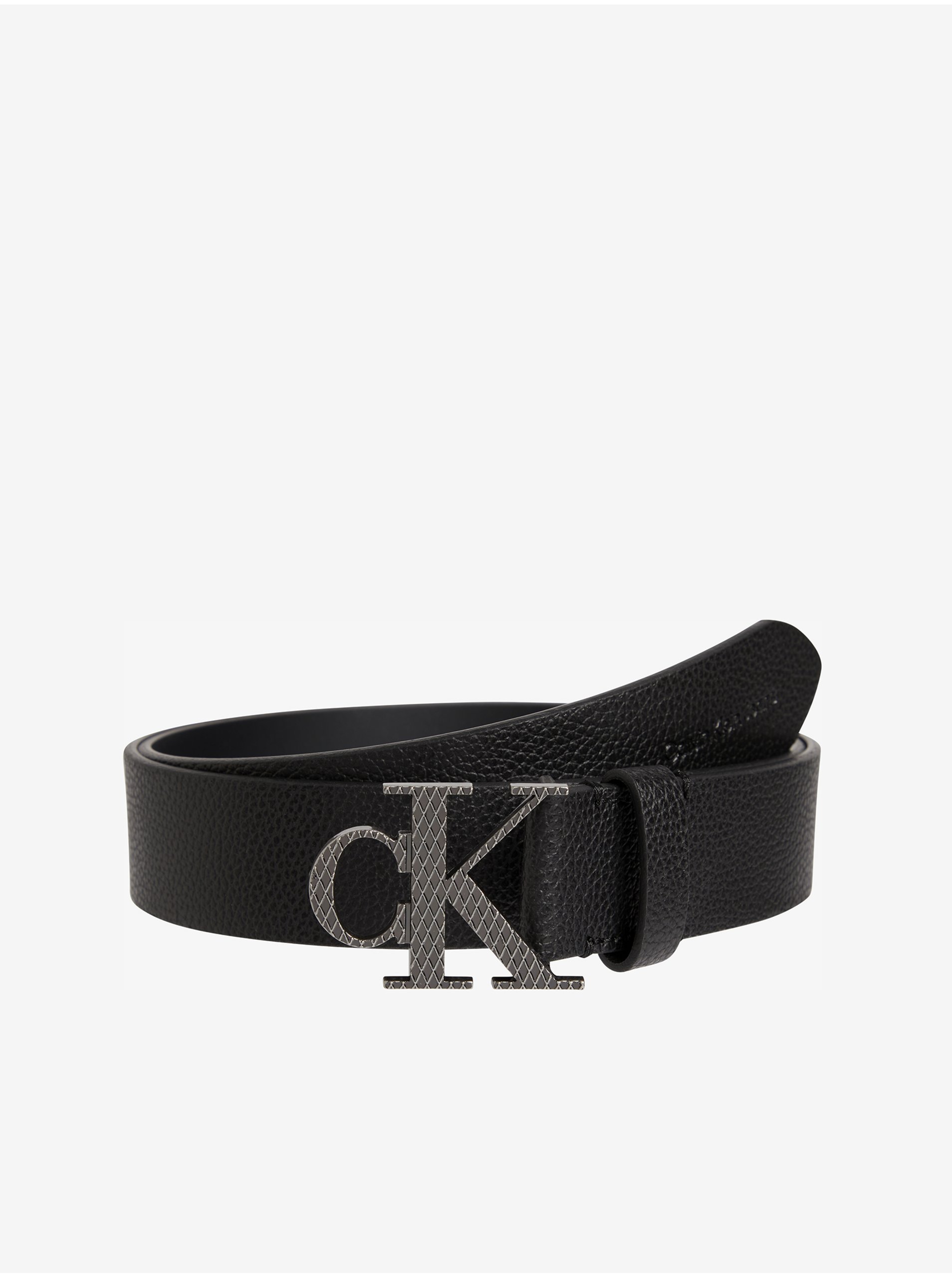 Lacno Černý pánský kožený pásek Calvin Klein Jeans