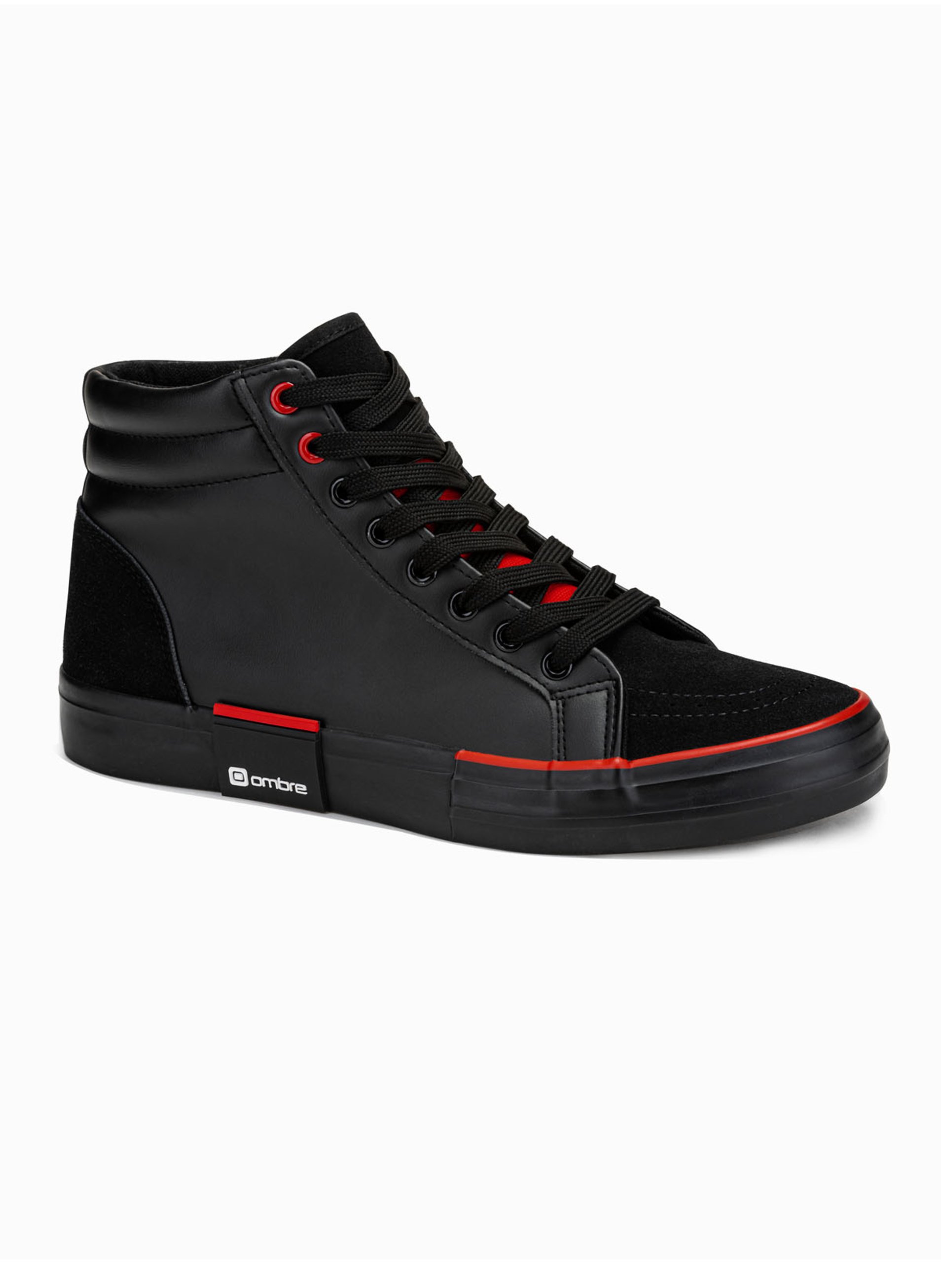 Levně Černé pánské sneakers boty Ombre Clothing T376
