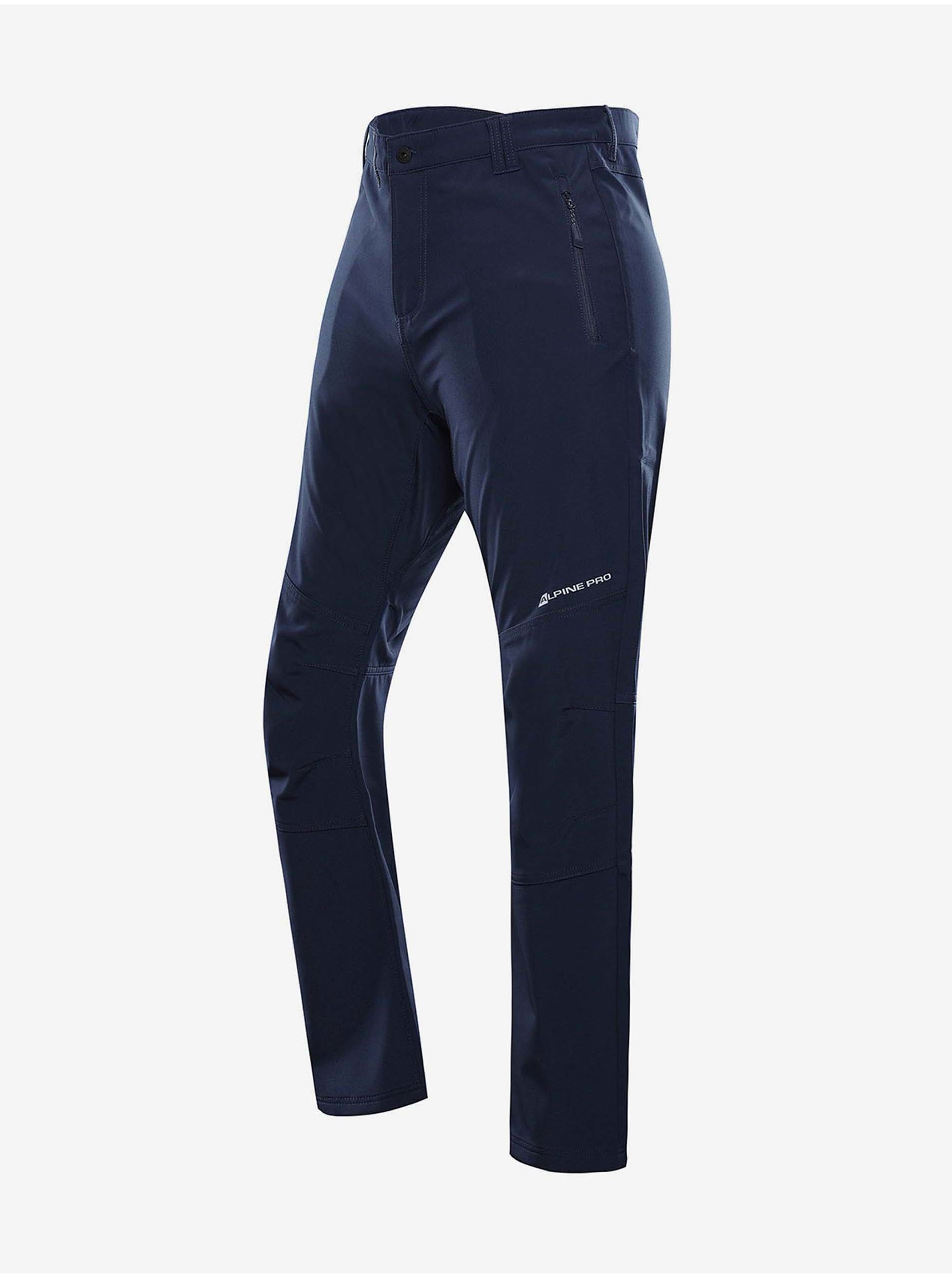 Levně Tmavě modré pánské softshellové kalhoty ALPINE PRO CARB 3 INS.