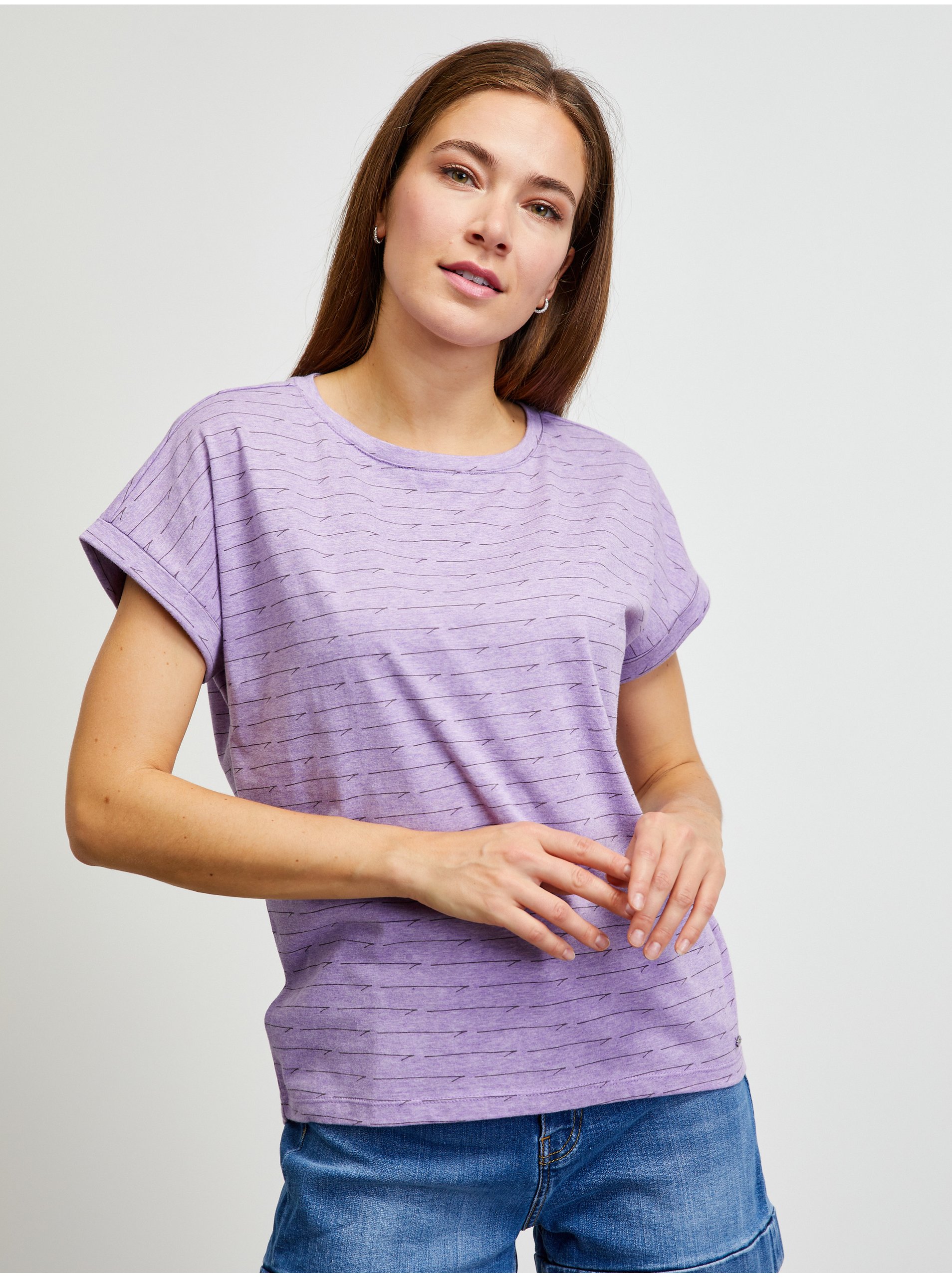 E-shop Světle fialové vzorované tričko ZOOT.lab Runa