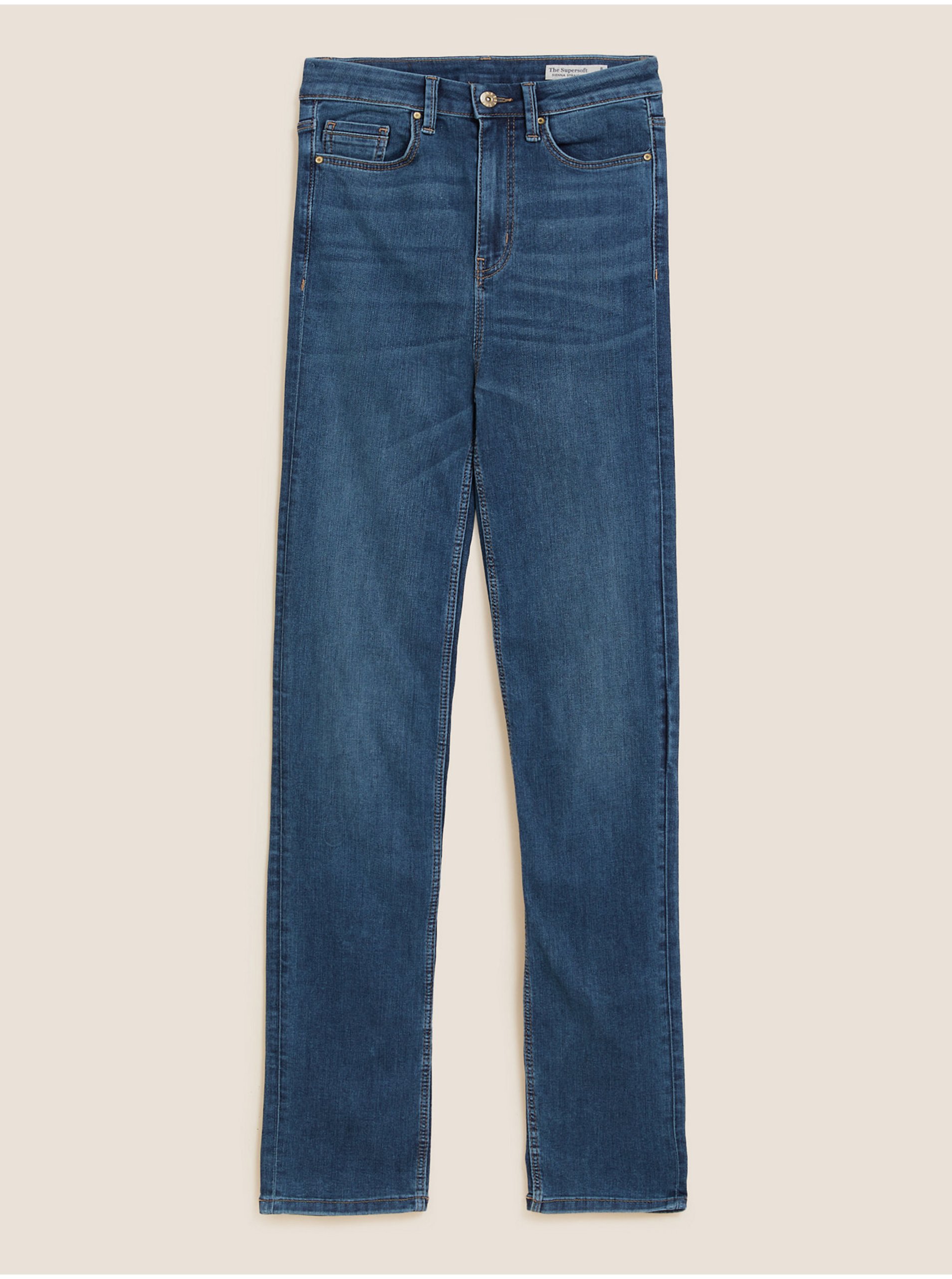 Levně Extra jemné džíny Sienna s rovnými nohavicemi Marks & Spencer námořnická modrá