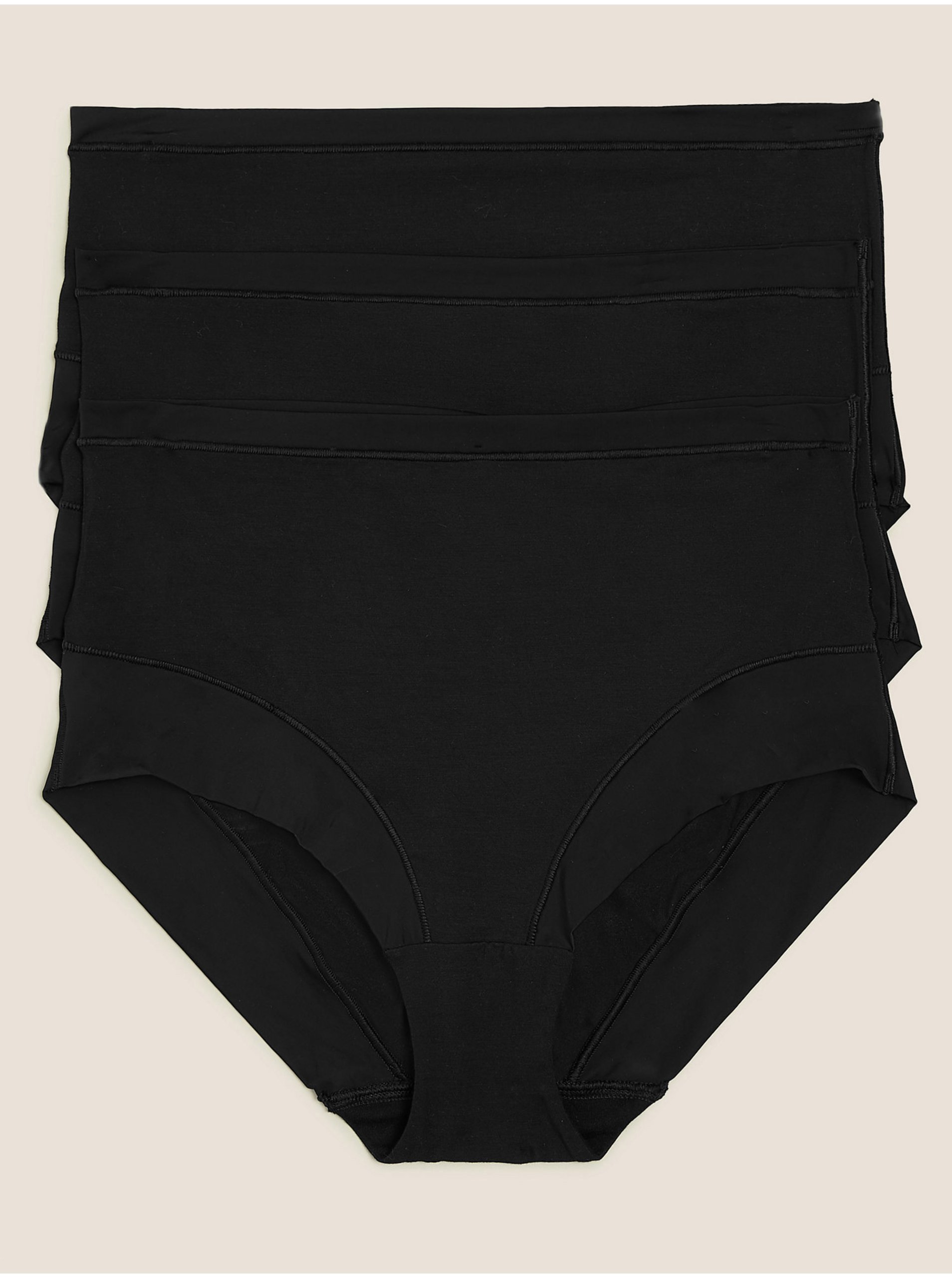 E-shop Kalhotky do pasu z modalu s technologií Flexifit™, 3 ks v balení Marks & Spencer černá