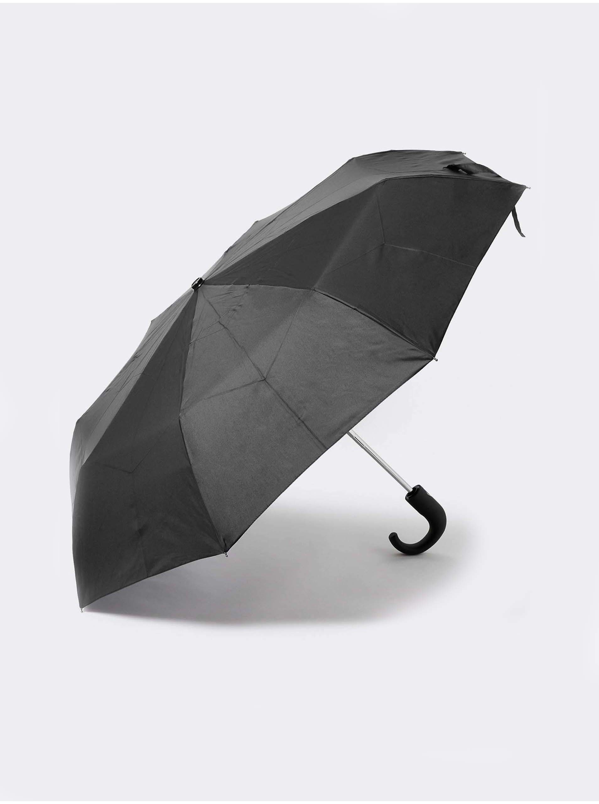 Levně Deštník z recyklovaného polyesteru se zahnutou rukojetí a technologií Windtech™ Marks & Spencer černá
