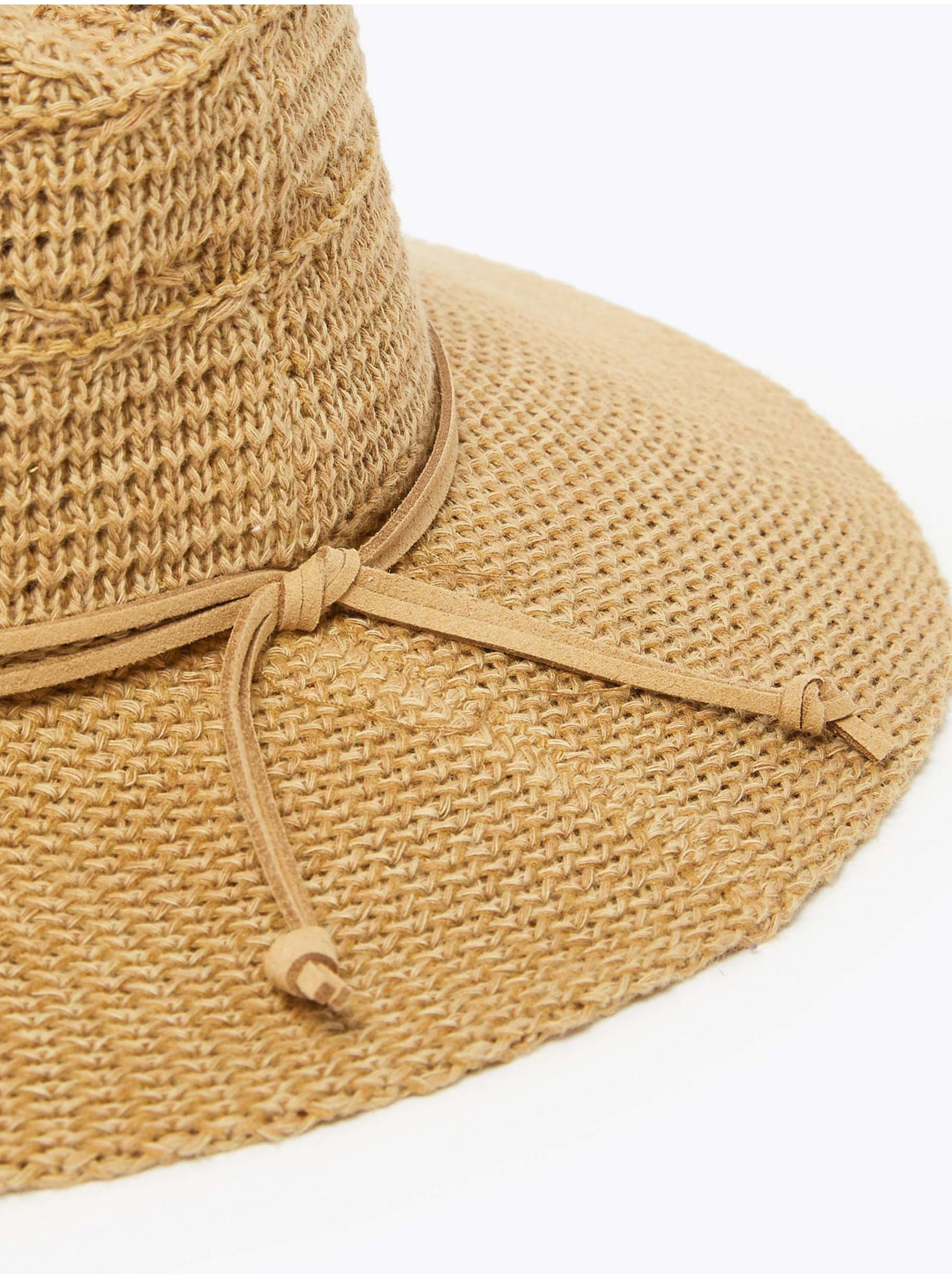 Levně Skládací klobouk fedora s vysokým podílem bavlny Marks & Spencer béžová