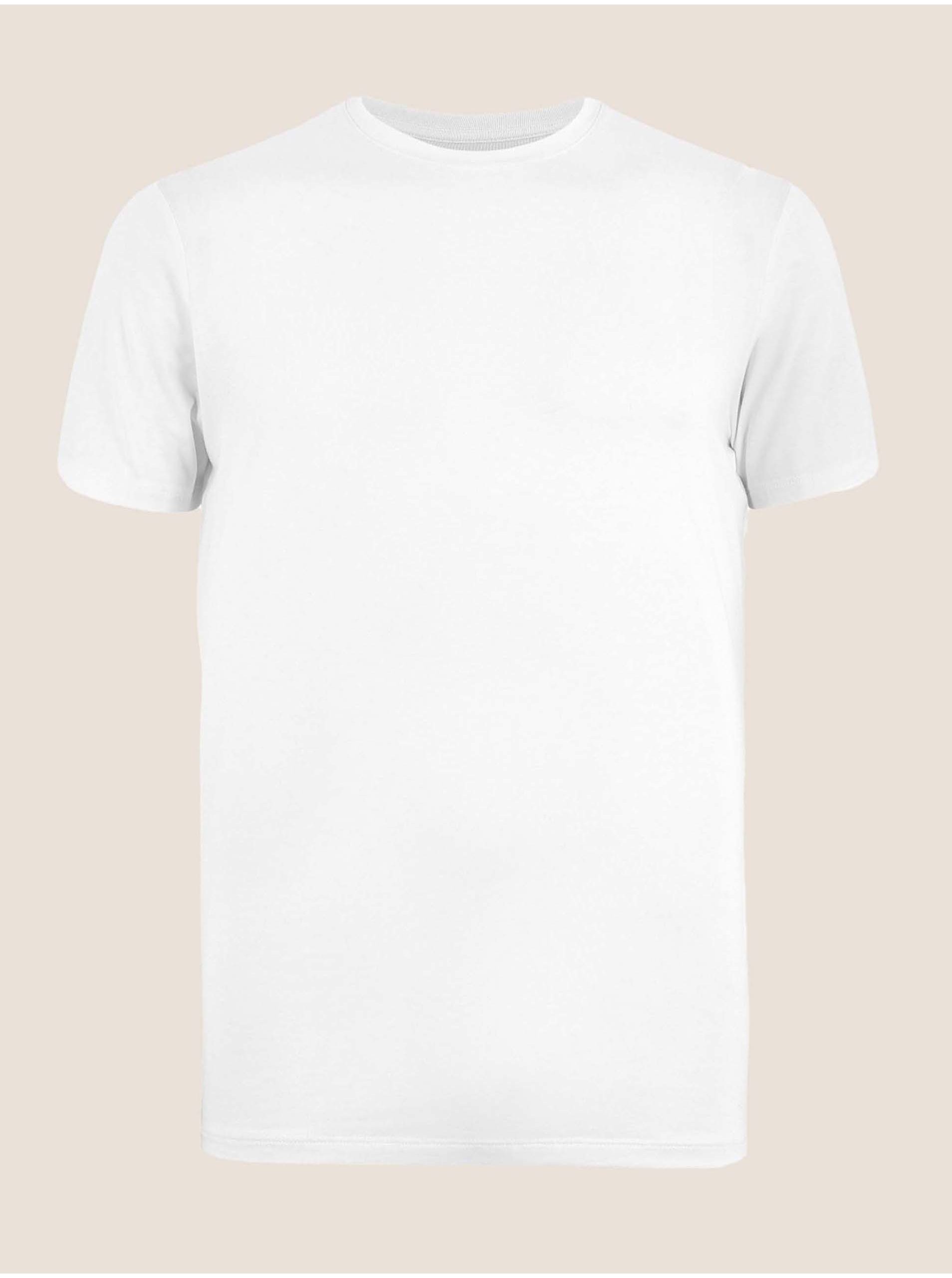 Lacno Biele pánske tričko pod košeľu z prémiovej bavlny Marks & Spencer