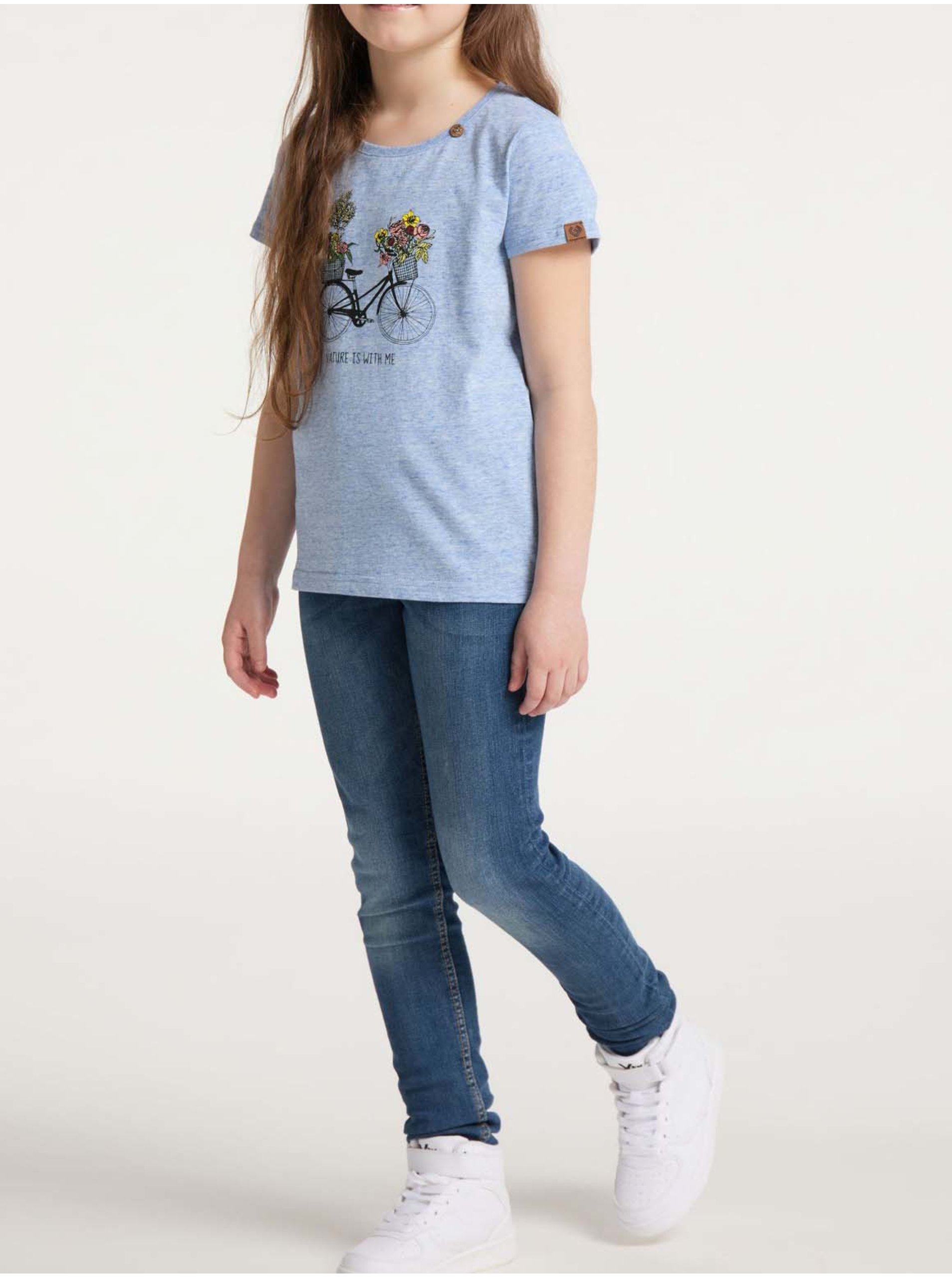 Lacno Modré dievčenské tričko Ragwear Violka