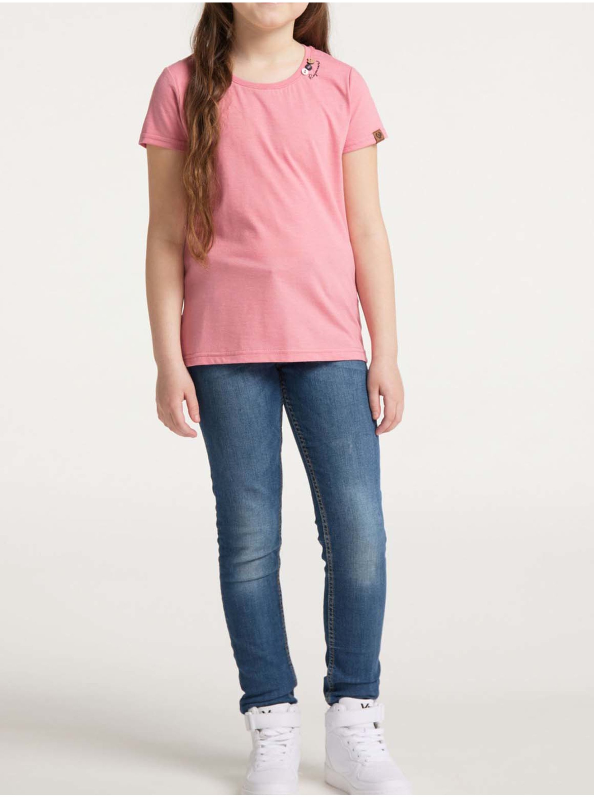 Levně Růžové holčičí basic tričko Ragwear Violka